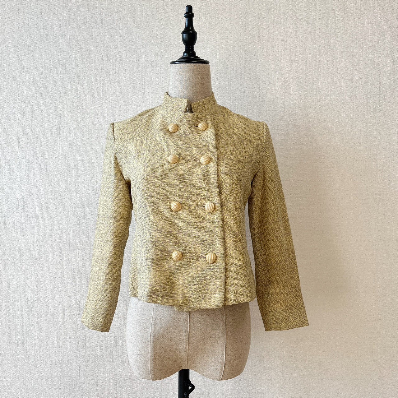 亮黃色英氣孖襟古着外套