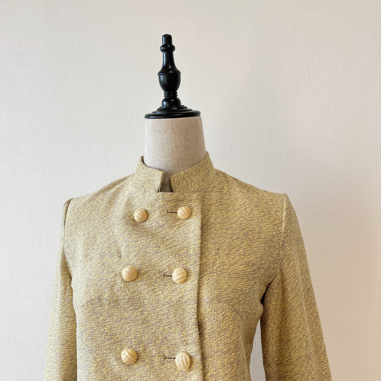 亮黃色英氣孖襟古着外套