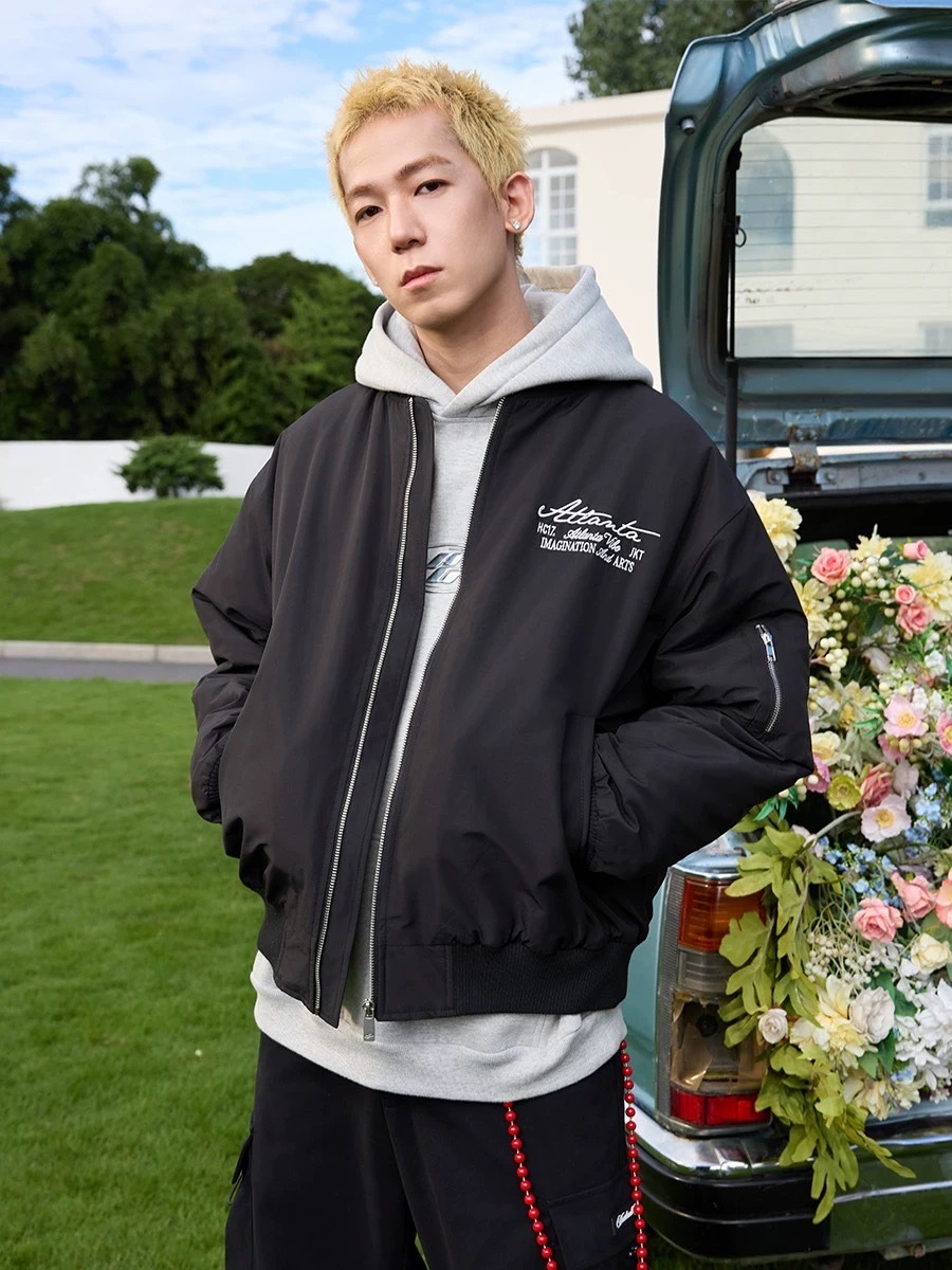 harsh and cruel美式復古珍珠繡刺繡排版拼皮HACR棒球服夾克