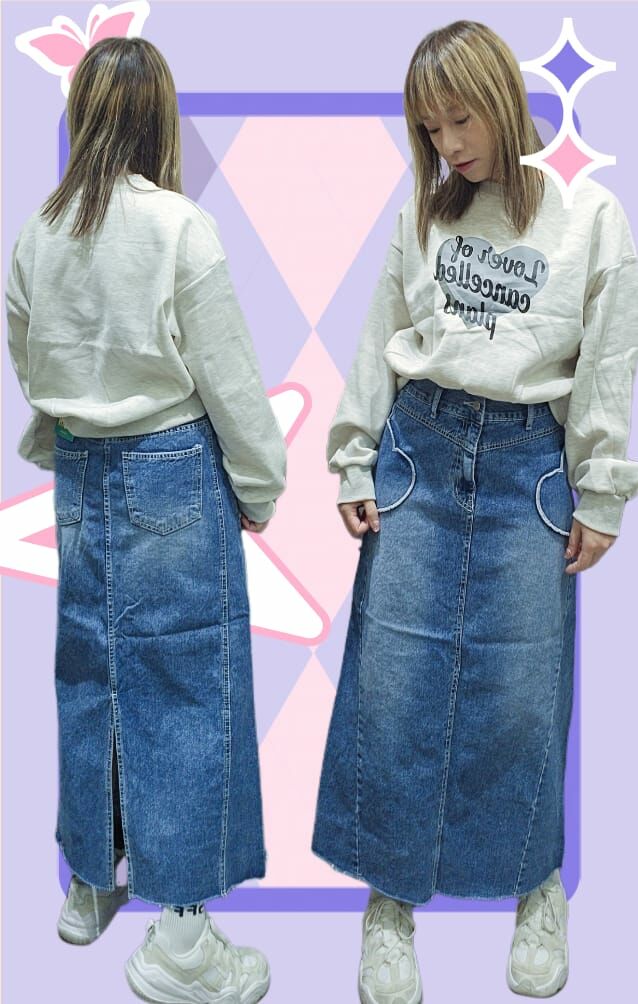 現貨韓國心型口袋牛仔裙（此為清貨價貨品不設退換）（K11 F237）