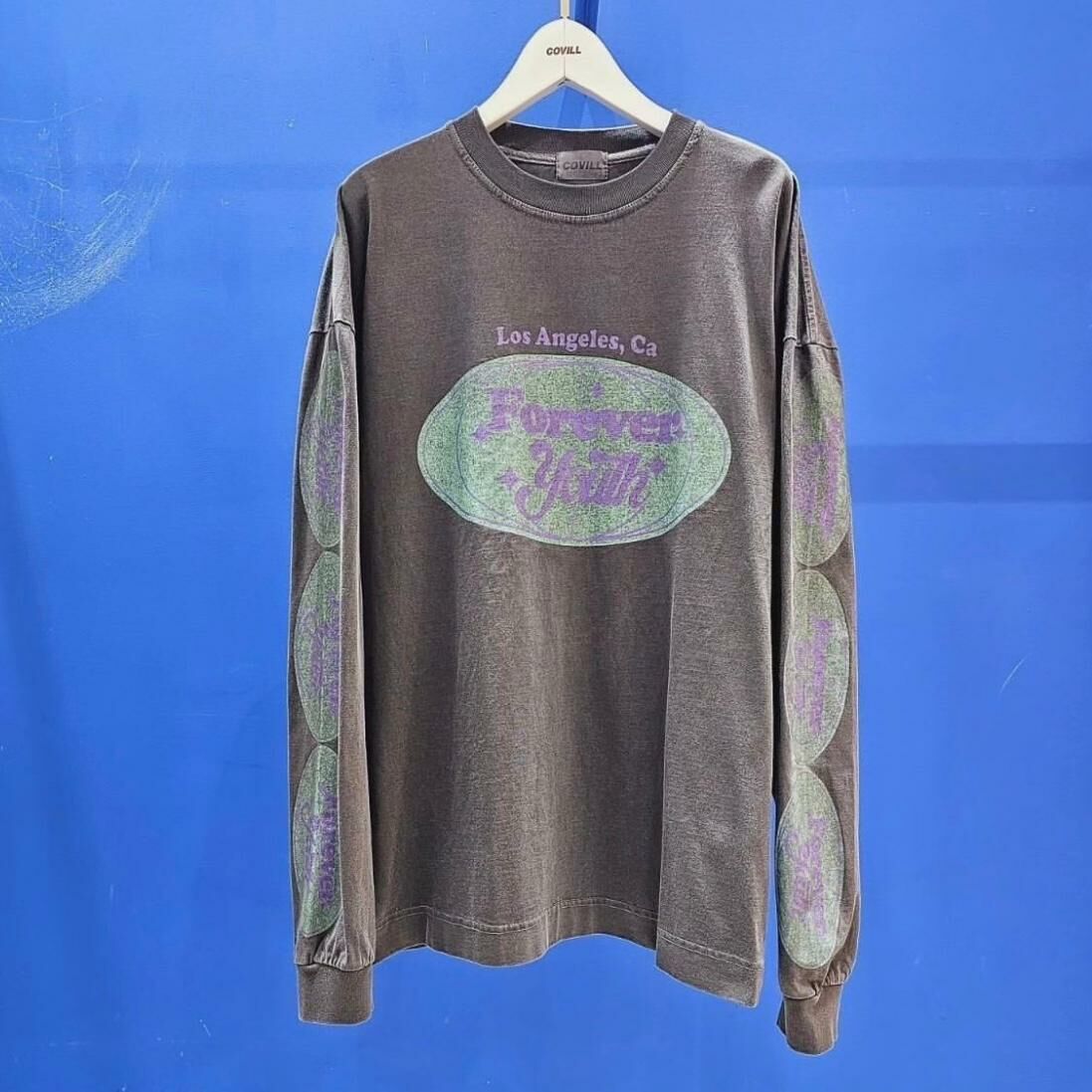 洗水英文字圖案長袖衫 COVILL-120T