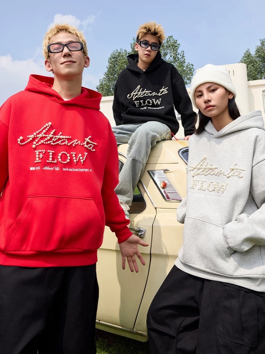 harsh and cruel cleanfit珍珠刺繡連帽HACR衛衣