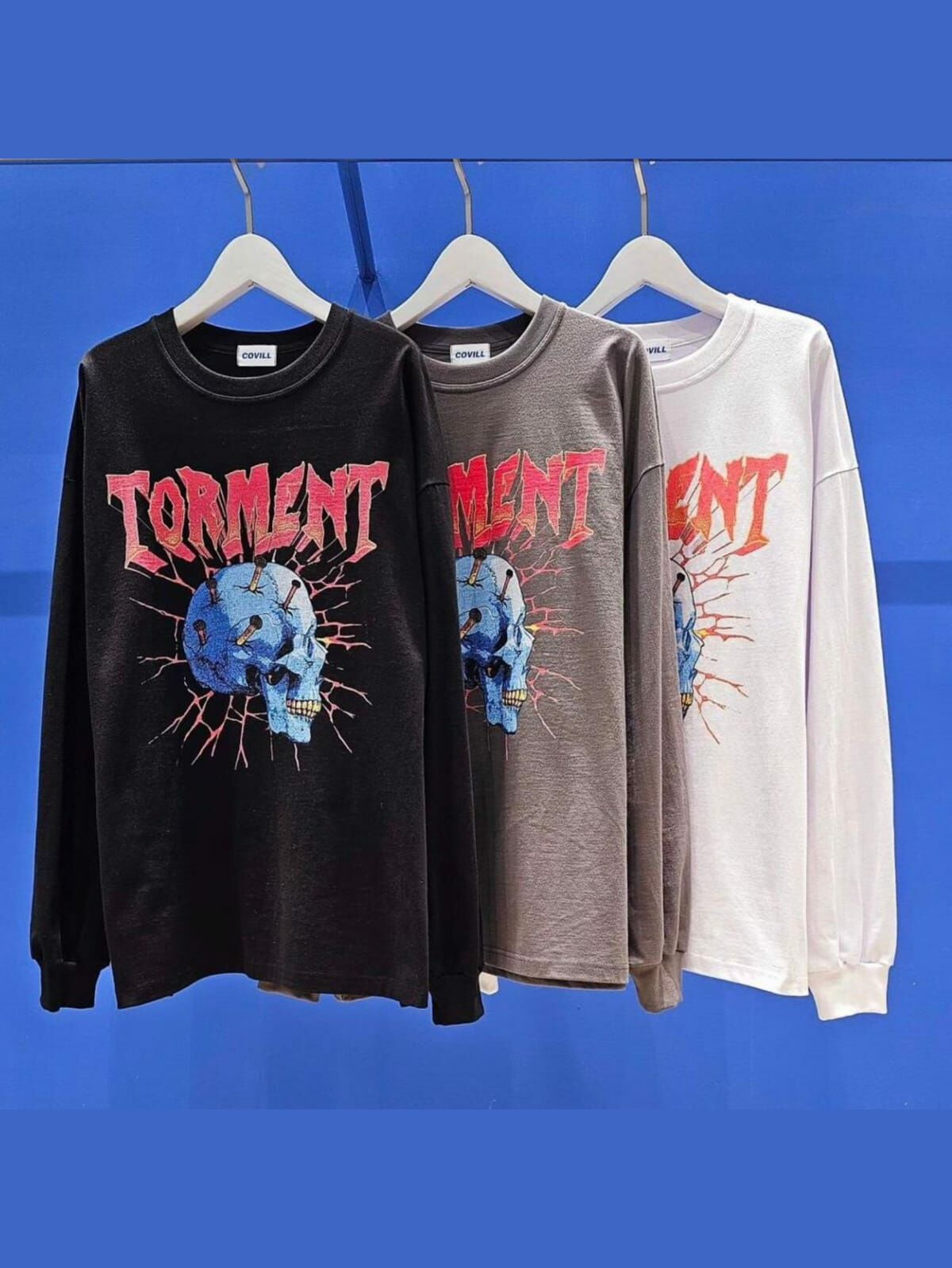 英文字圖案長袖衫 COVILL-125T