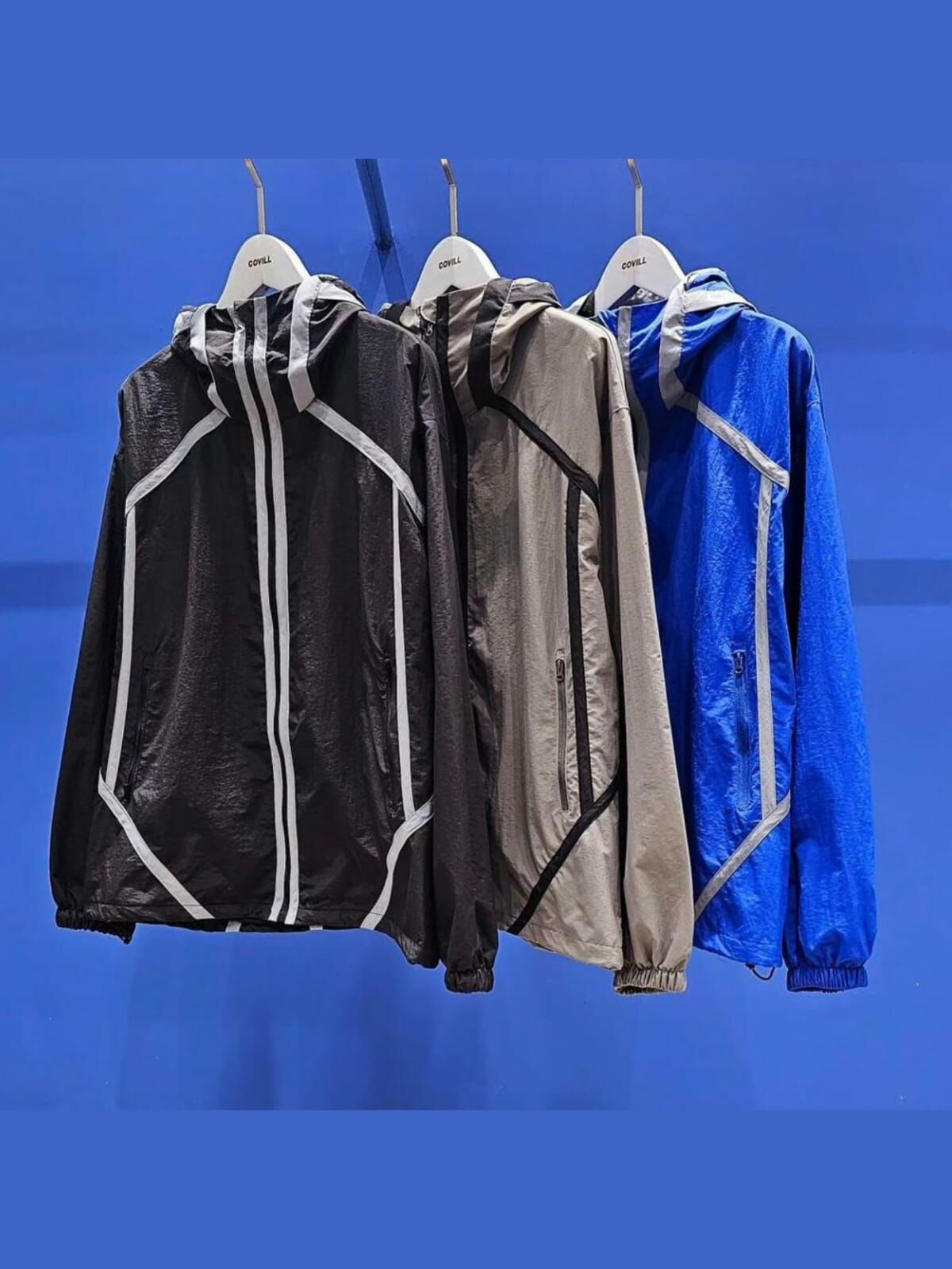 拼色連帽拉鍊外套 COVILL-127JK