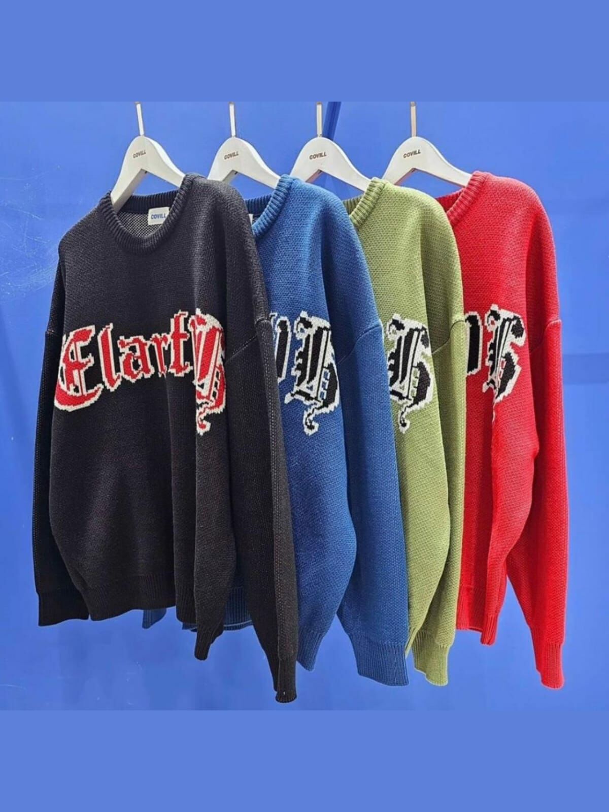 圓領英文字針織衫 COVILL-128T