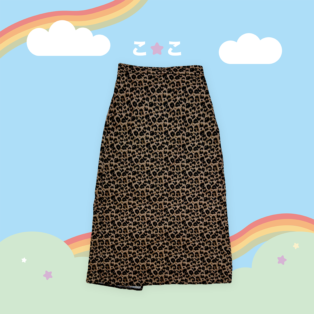 こ♡こ 豹紋開衩長裙