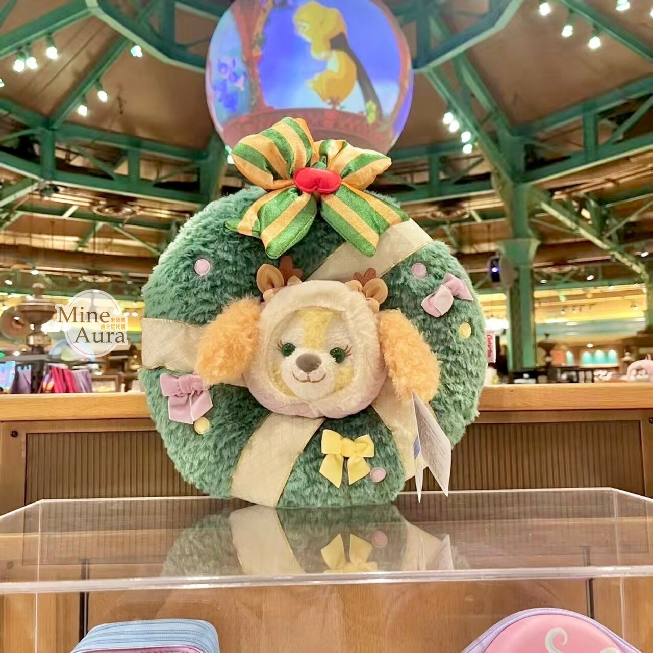 (限時特價) 2024 冬日 達菲 Duffy 與好友們 可琦安 餅乾 CookieAnn 花圈造型 抱枕 靠墊 枕頭 -上海迪士尼樂園