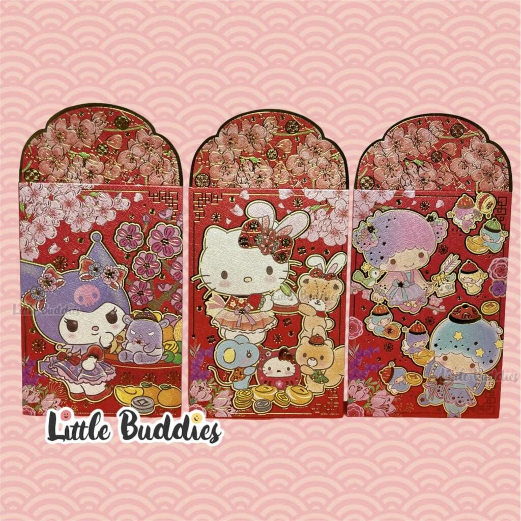 港版Sanrio/角落生物 2023新年 紅色燙金花花蓋利是封 10個/包