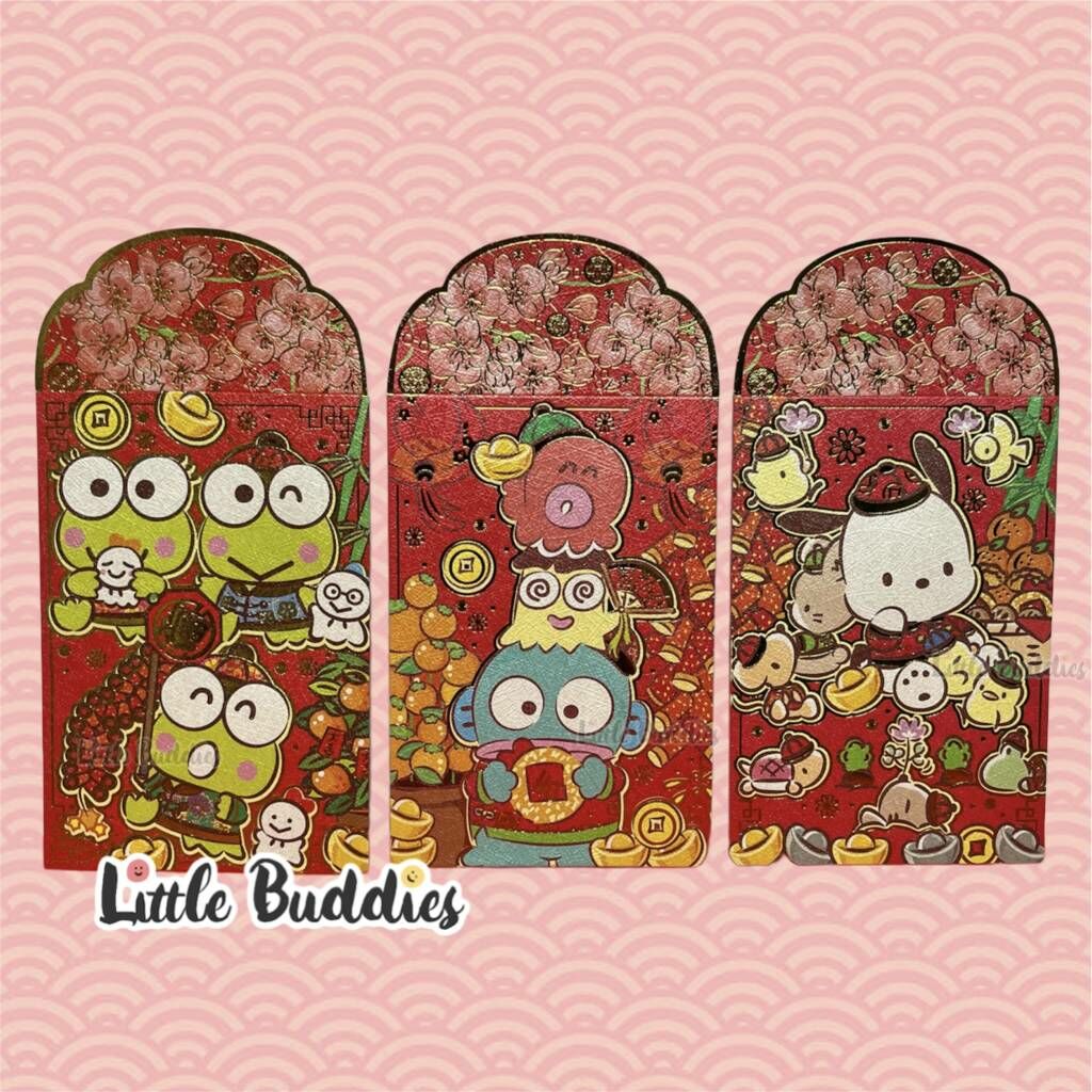 港版Sanrio/角落生物 2023新年 紅色燙金花花蓋利是封 10個/包