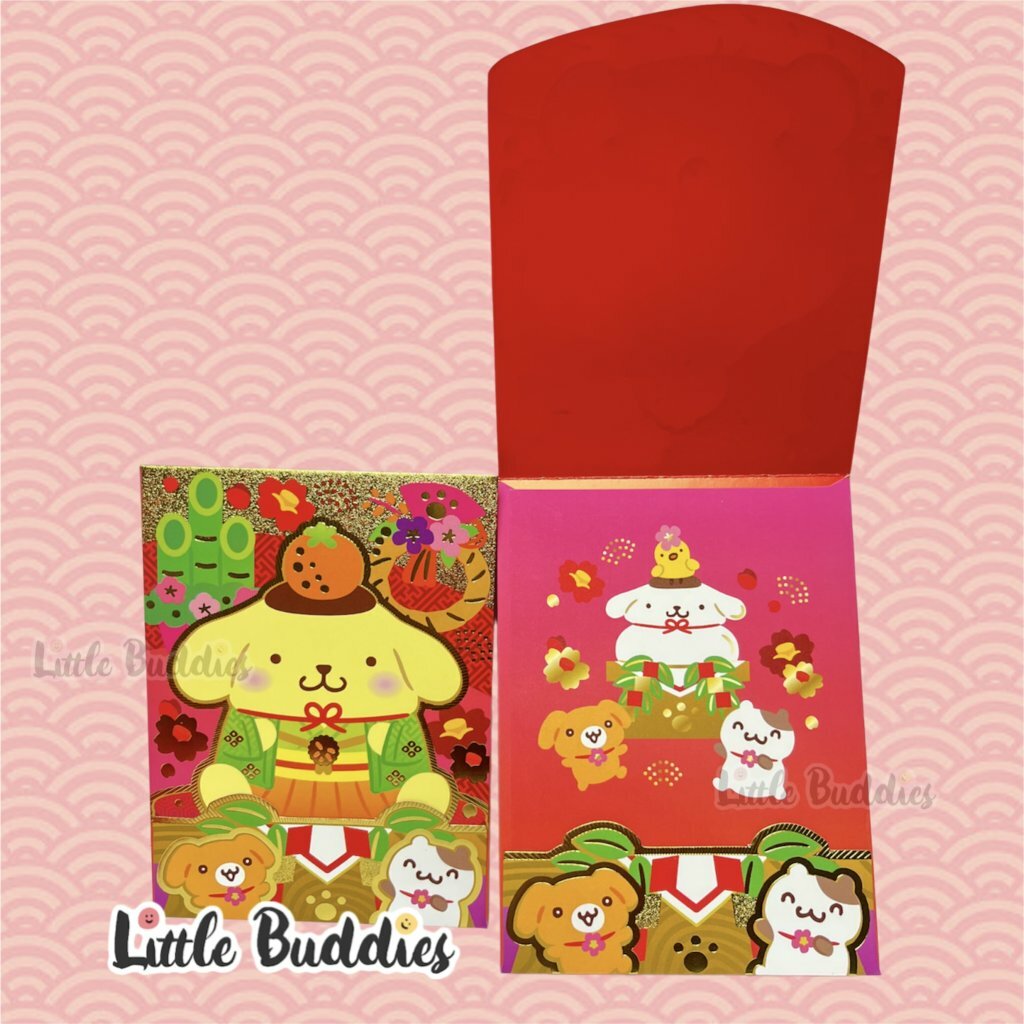 港版Sanrio 2023新年系列產品 趣味揭蓋觸感紙燙金利是封 8個/包