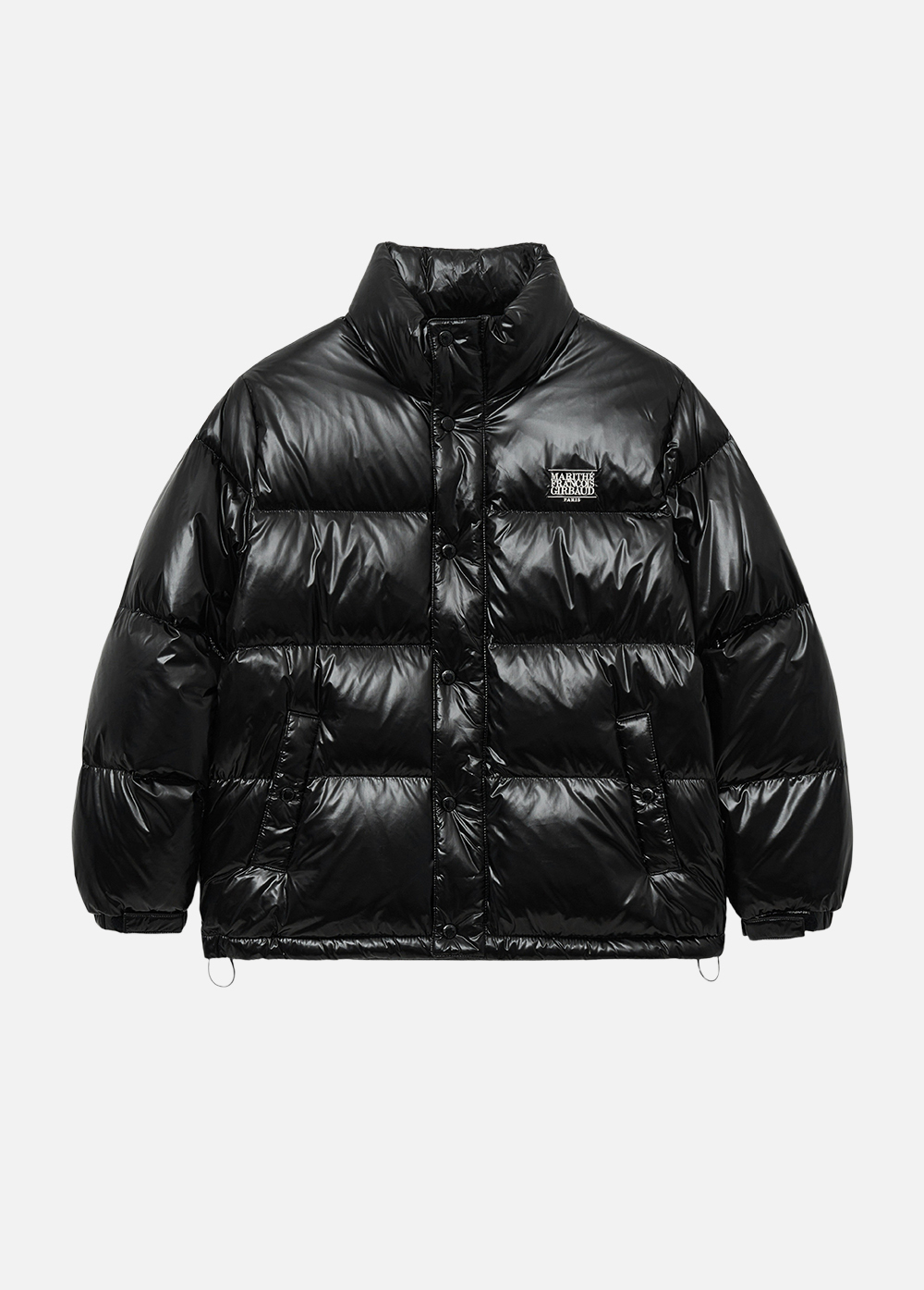 GLOSSY DUCK DOWN PUFFER black