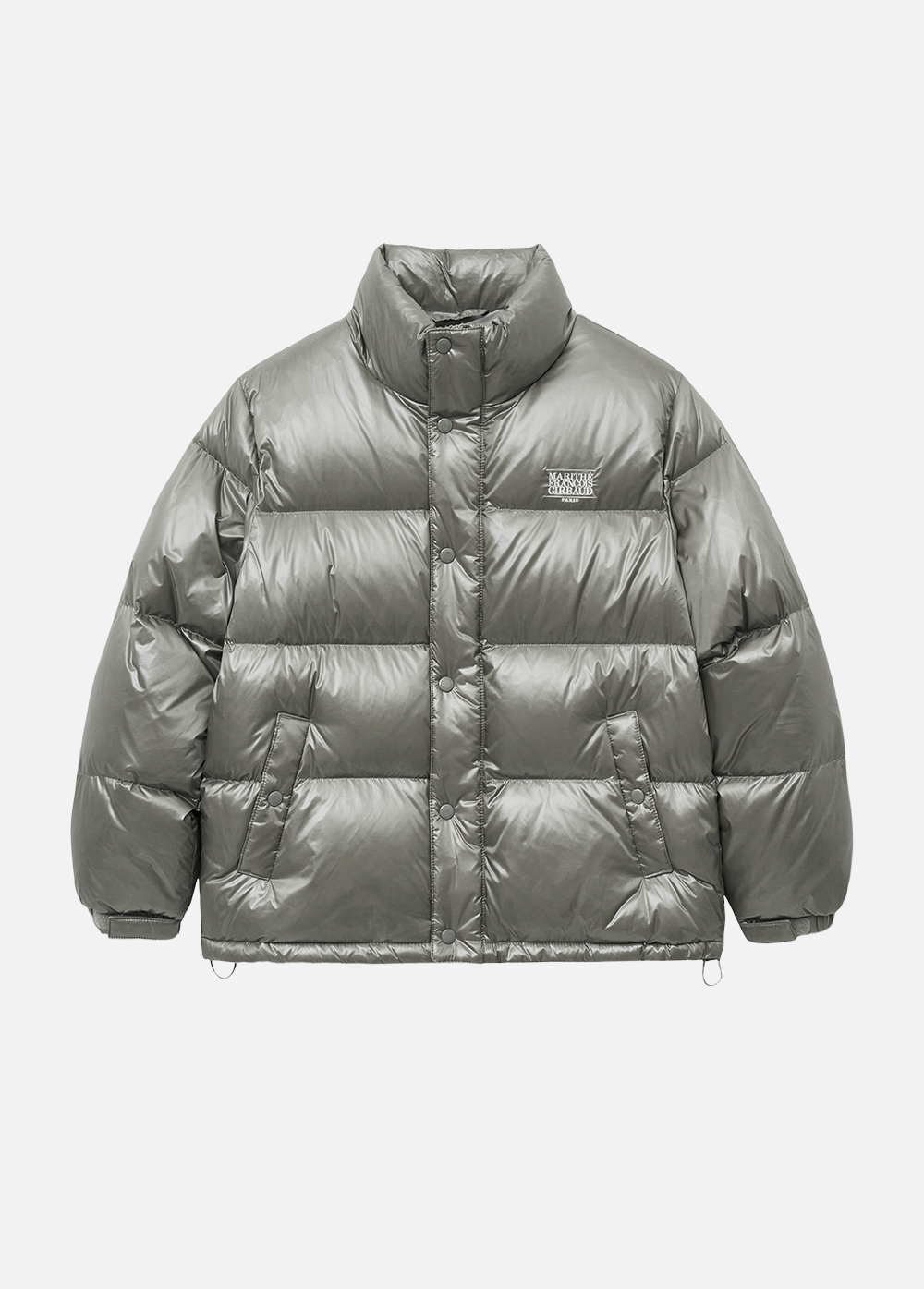 GLOSSY DUCK DOWN PUFFER gray