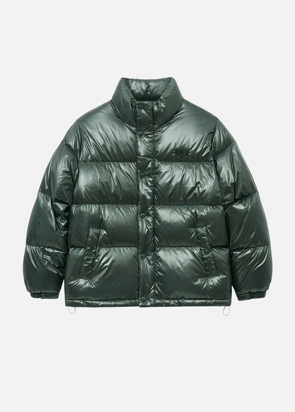 GLOSSY DUCK DOWN PUFFER green