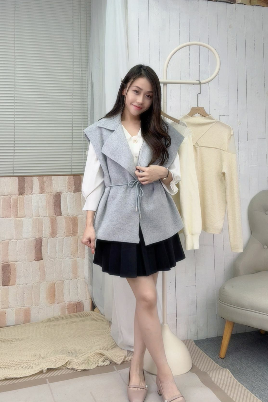 JK#6584 ♡小動物毛毛背心♡