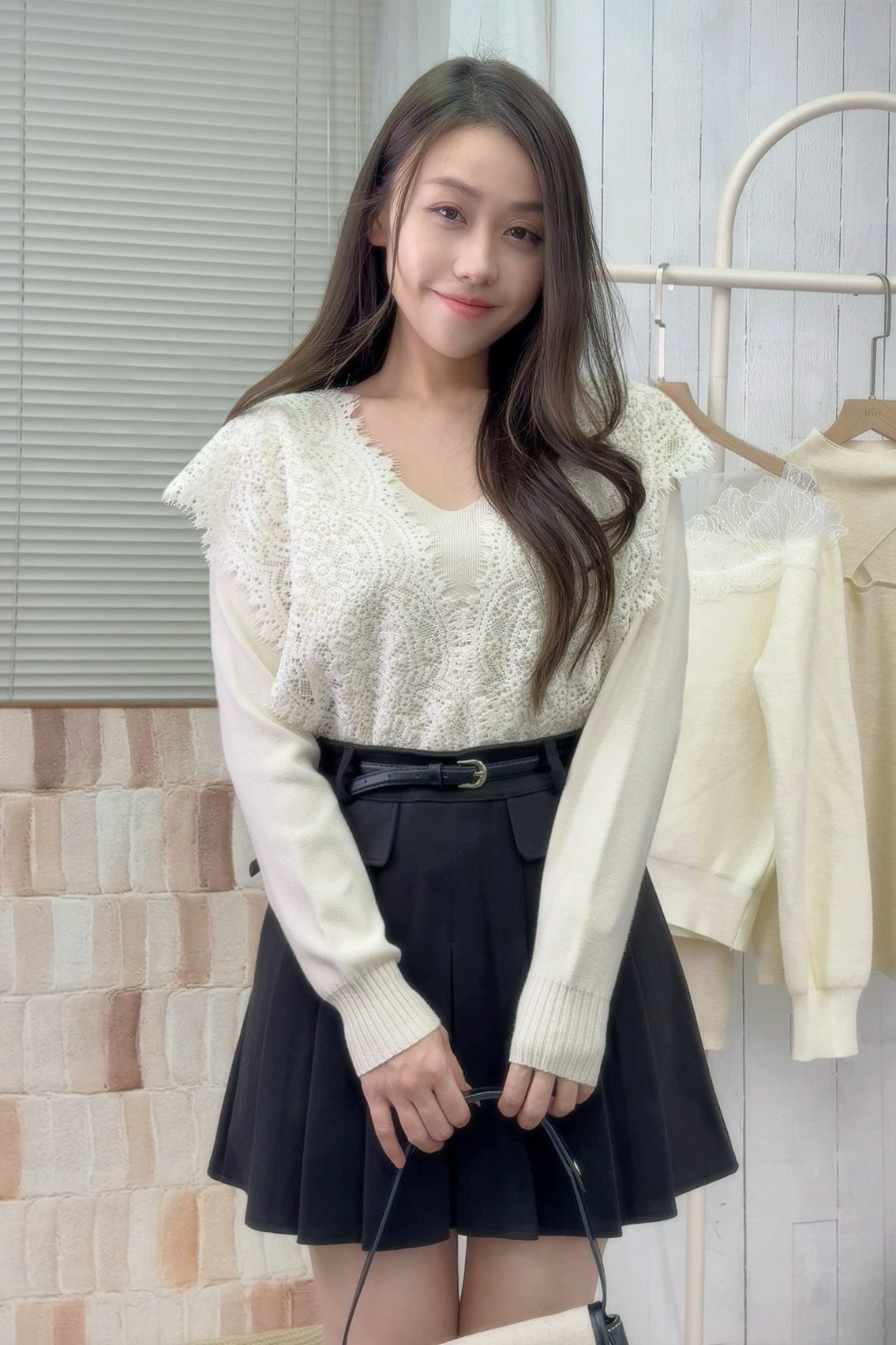 TOP#6593 ♡BigV 蕾絲針織TOP♡