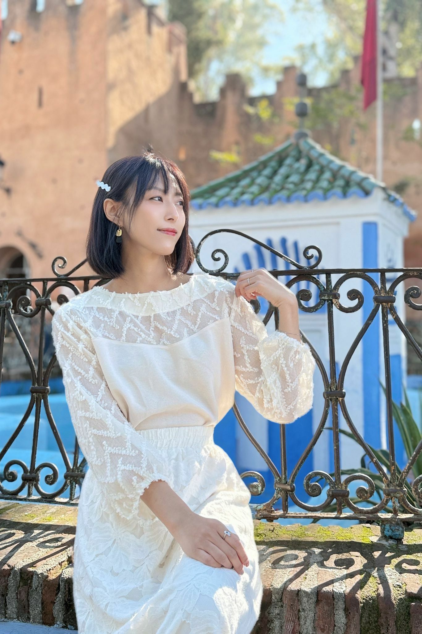 TOP#6580 ♡毛毛條雪紡TOP♡