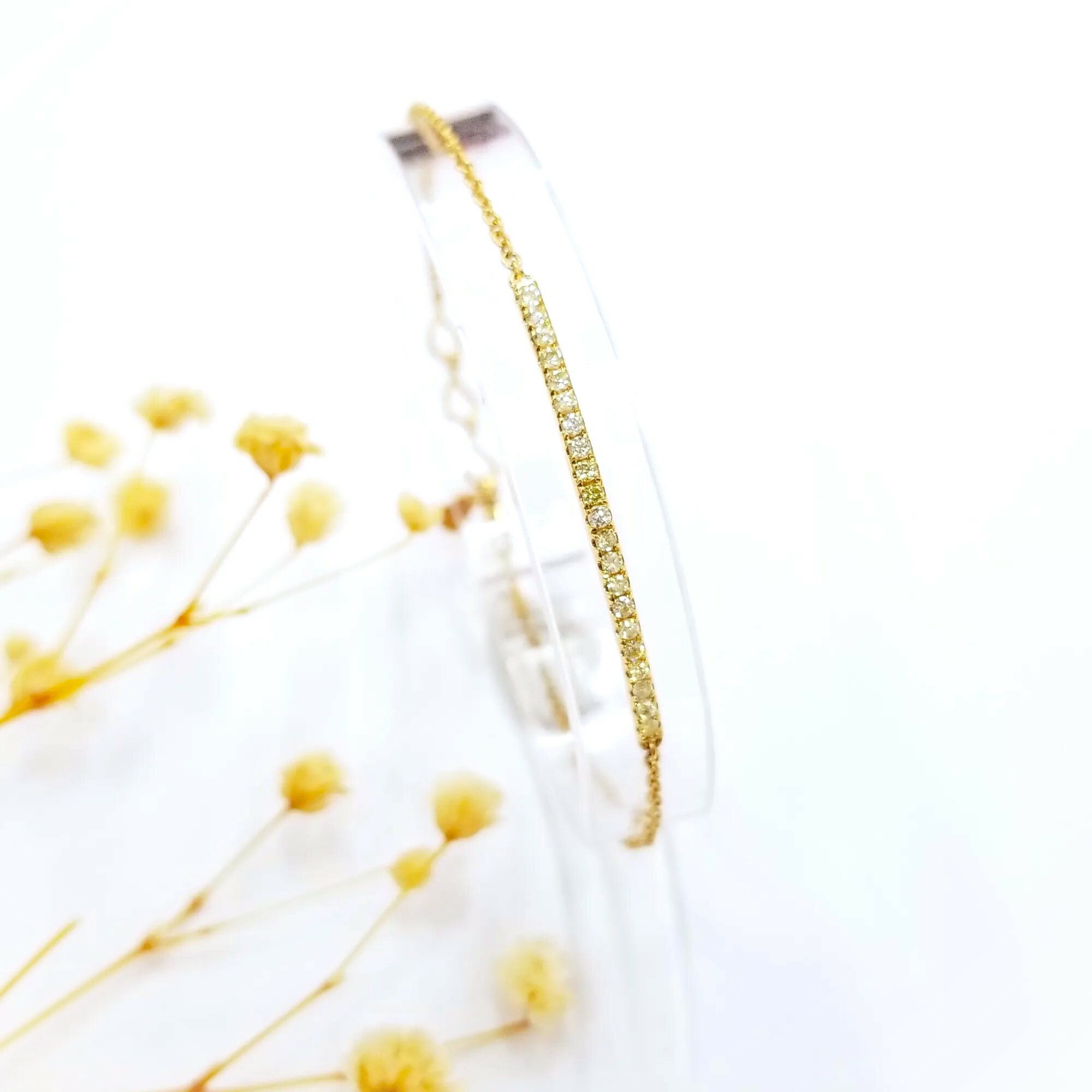 全新18K黃金23份鑽石手鍊