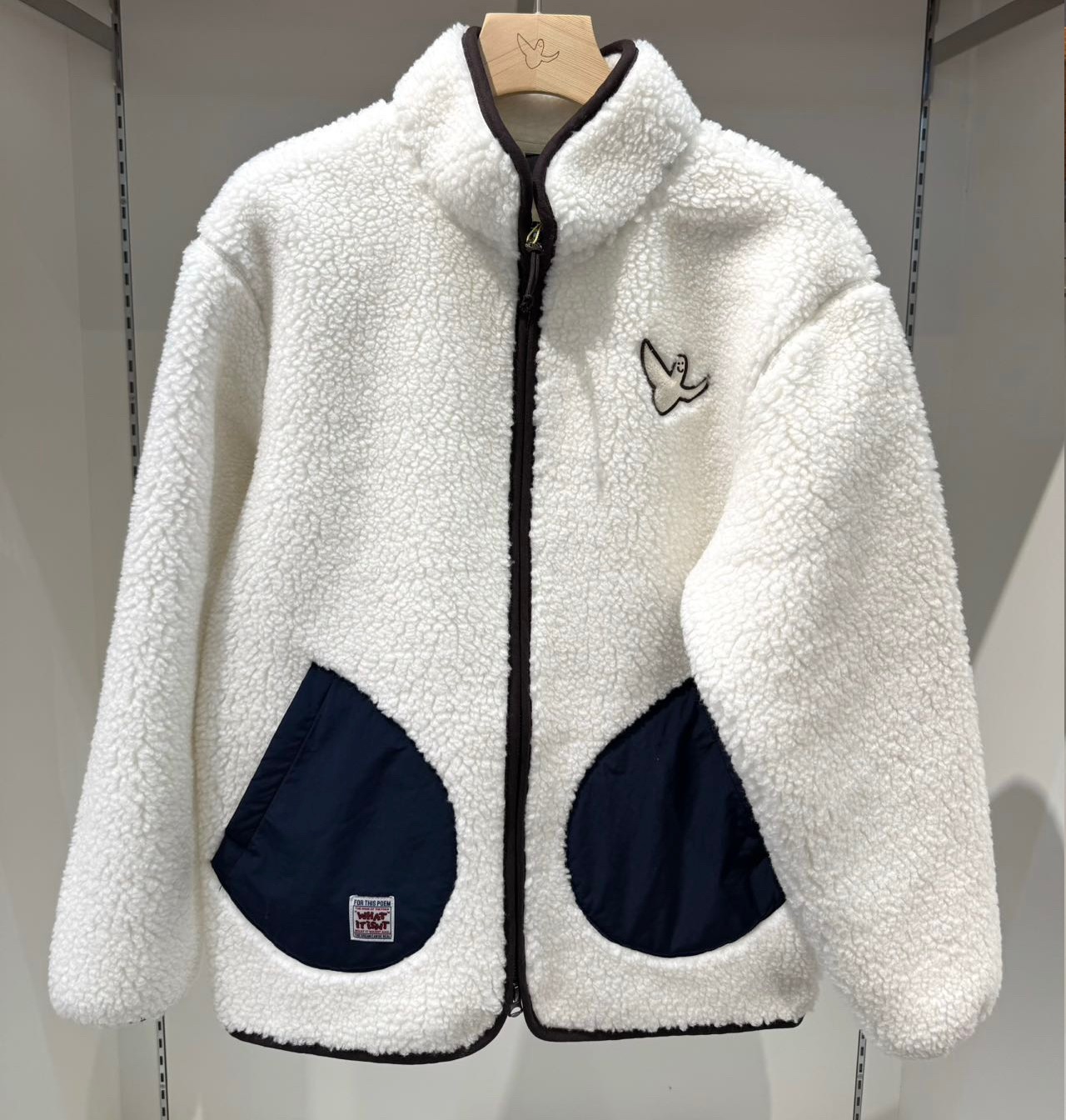 【現貨】KR111602 小飛人羊羔絨黑白拼色外套