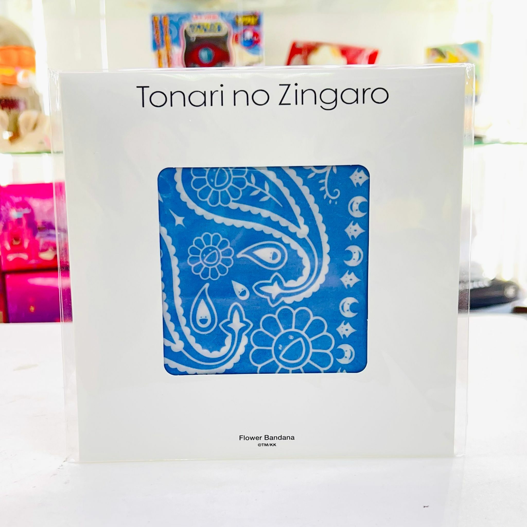 Tonari no Zingaro Flower Paisley Bandana 50cm - Light Blue