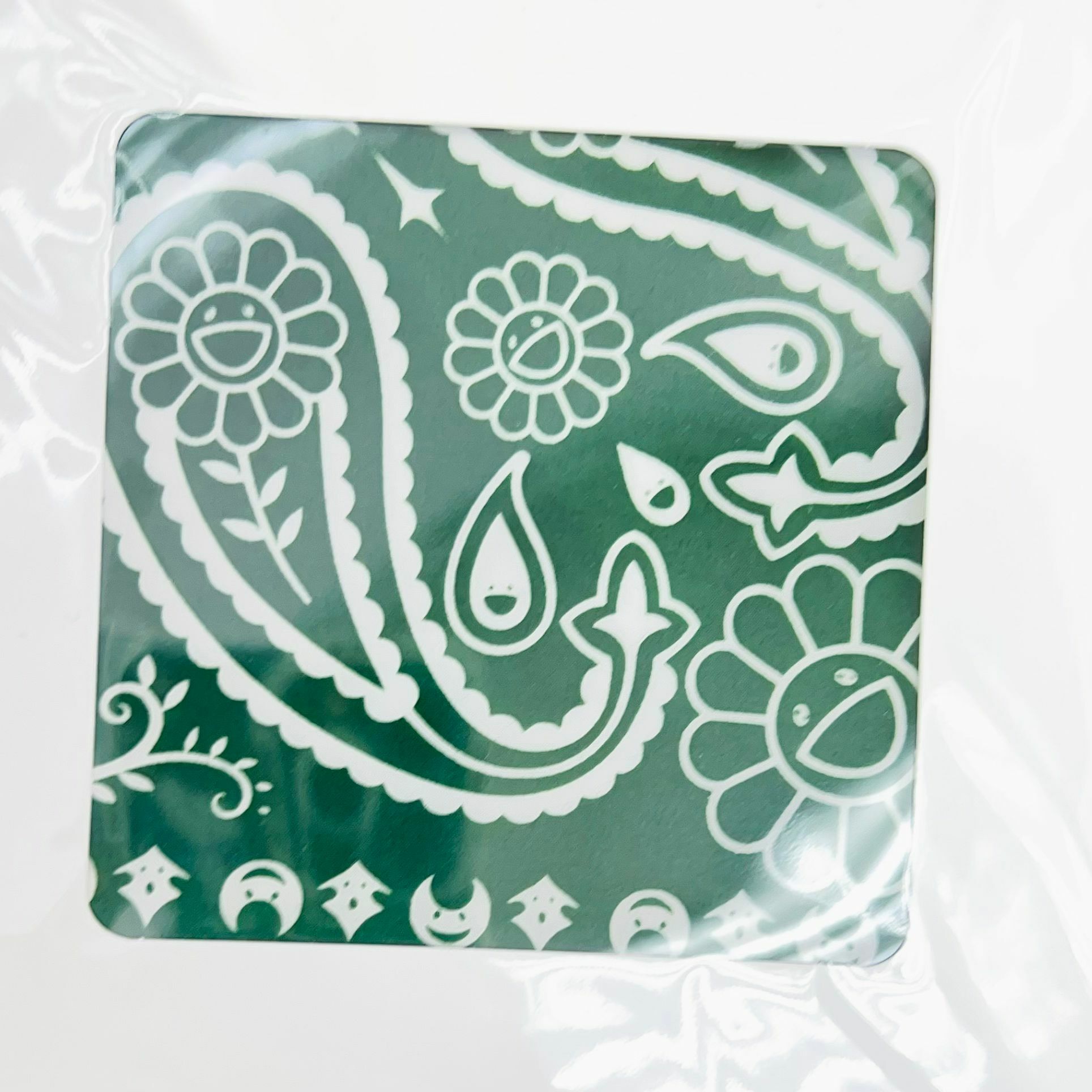 Tonari no Zingaro Flower Paisley Bandana 50cm - Green