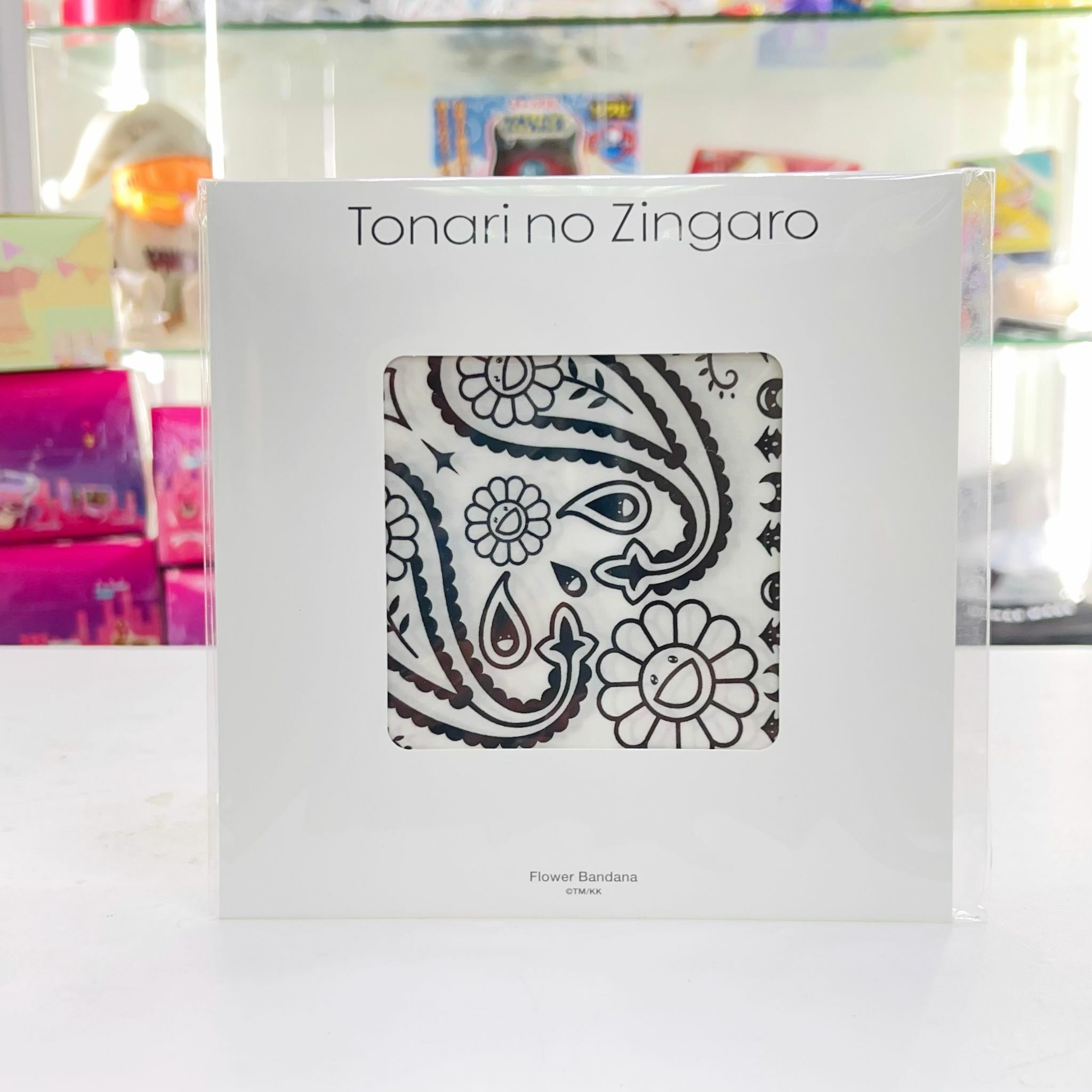 Tonari no Zingaro Flower Paisley Bandana 50cm - White