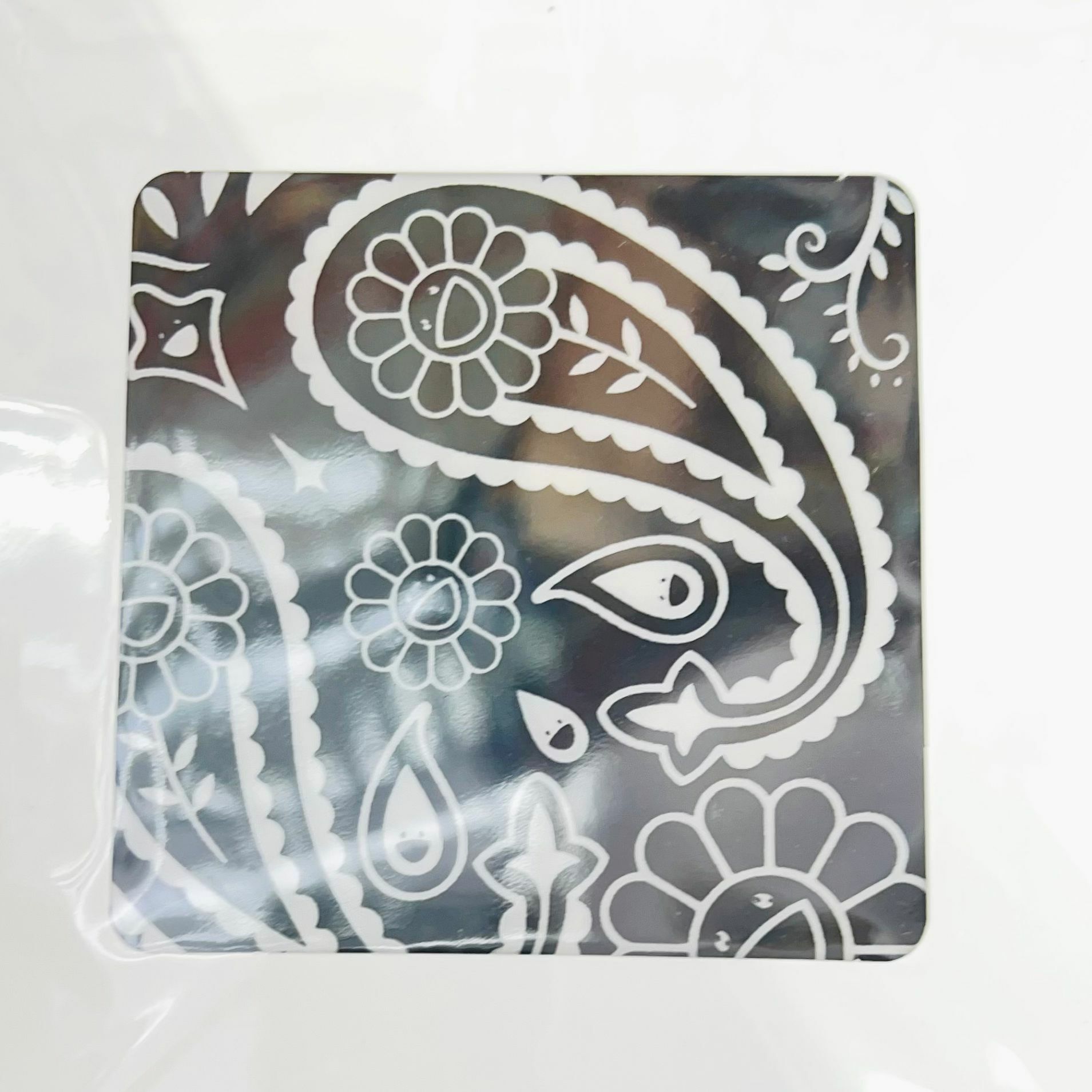 Tonari no Zingaro Flower Paisley Bandana 50cm -Black