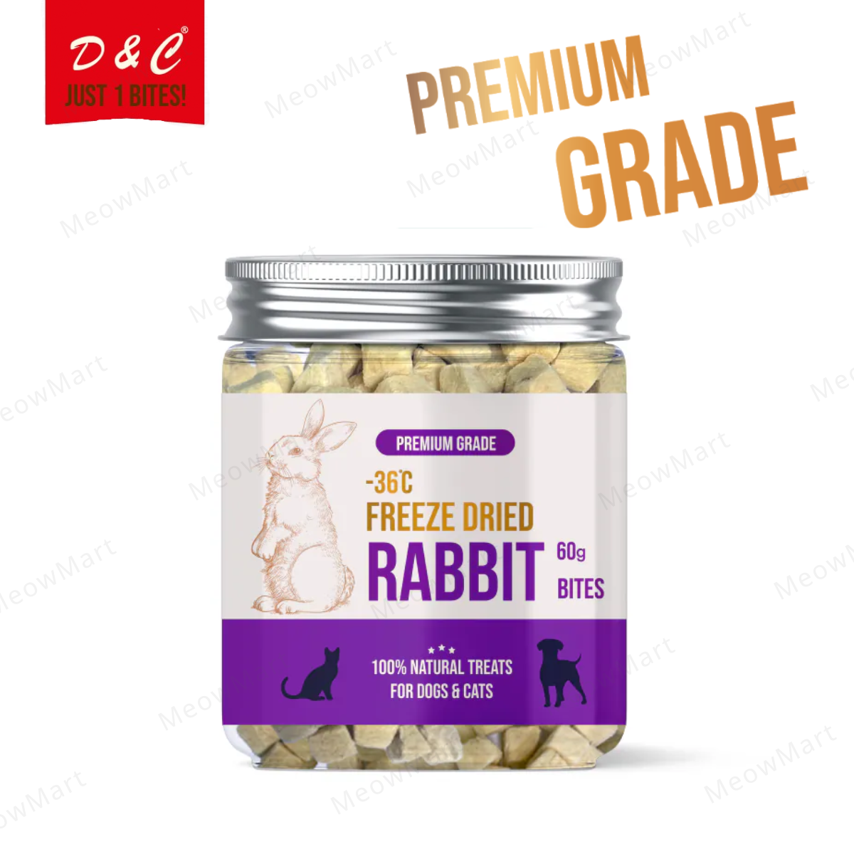 D&C 天然凍乾兔肉粒粒 65g