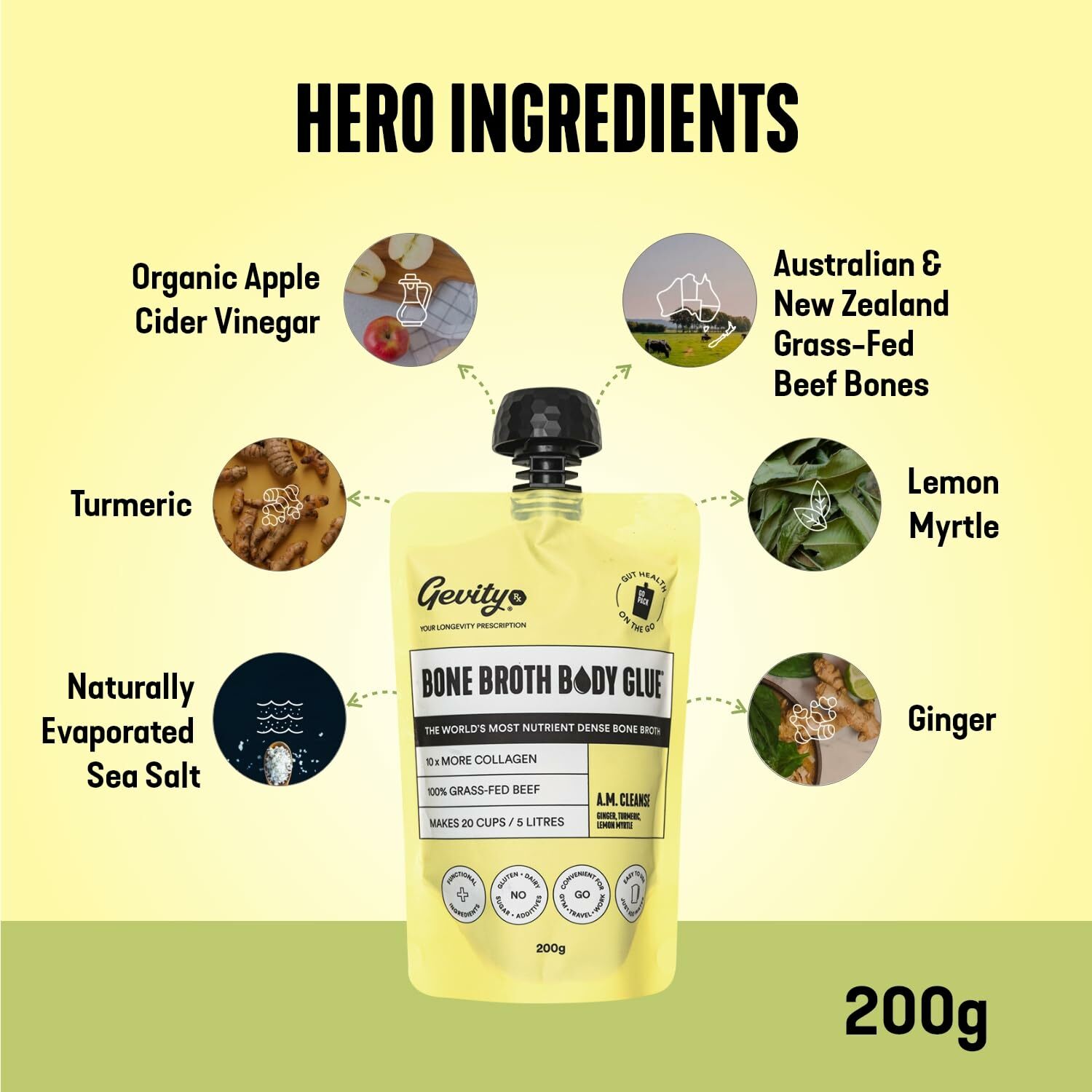 Gevity 草飼大骨湯 -A.M. CLEANSE 隨身包裝 200g  (BESTBEFORE 1 Aug 2026)