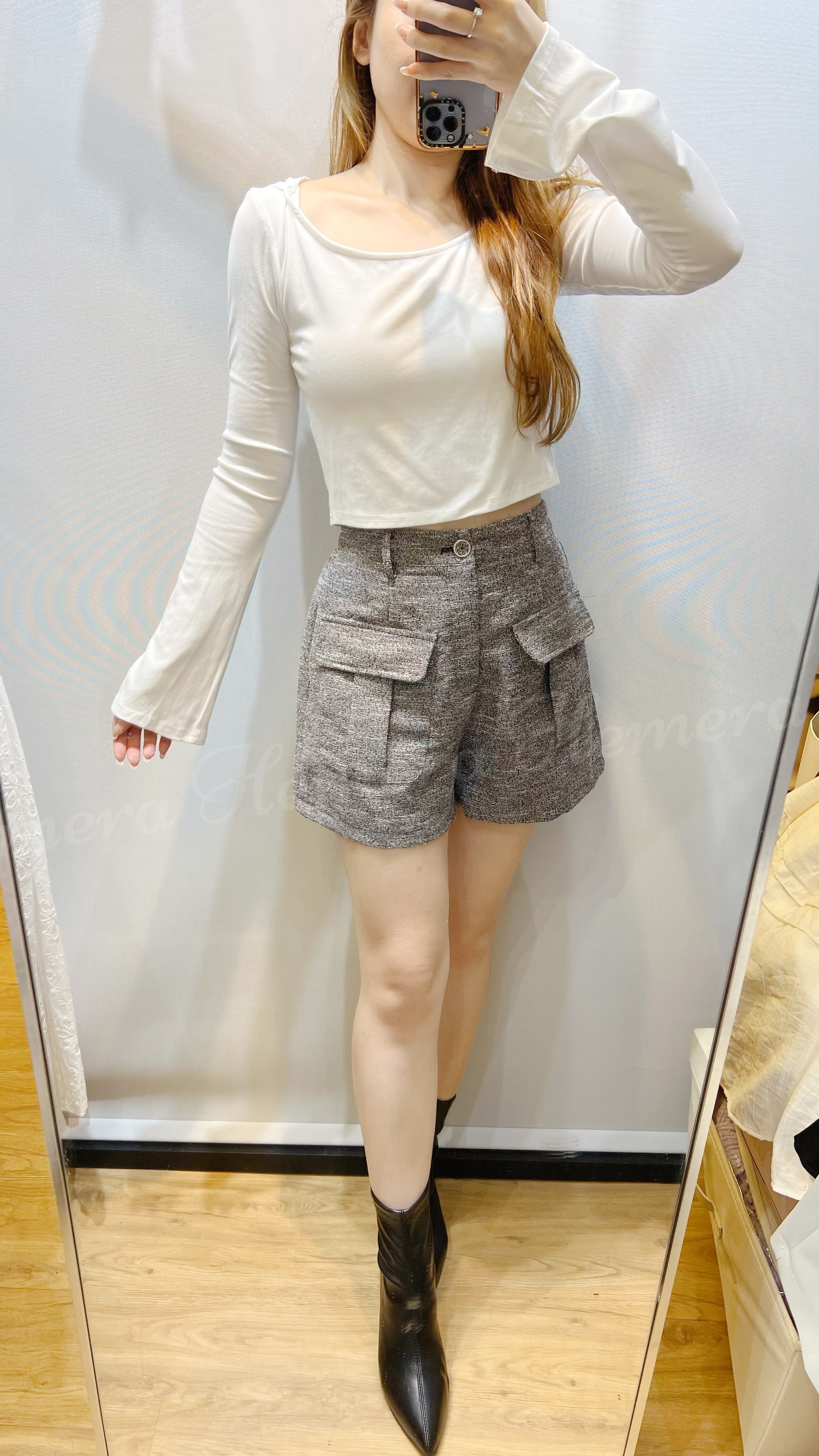 PT24W1125 小香風TWEED料顯瘦短褲