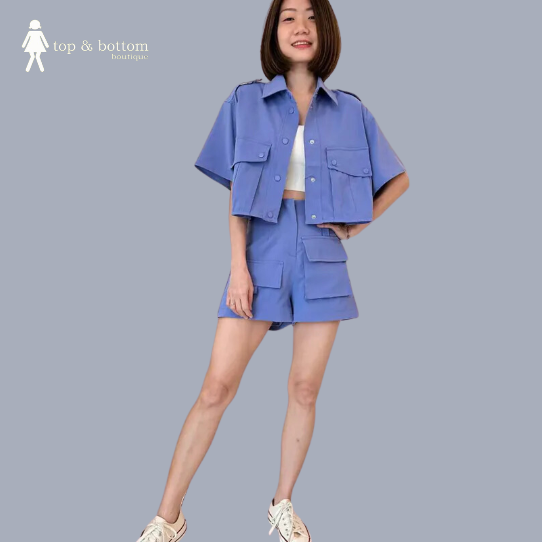 HIGH WAISTED CARGO SHORTS