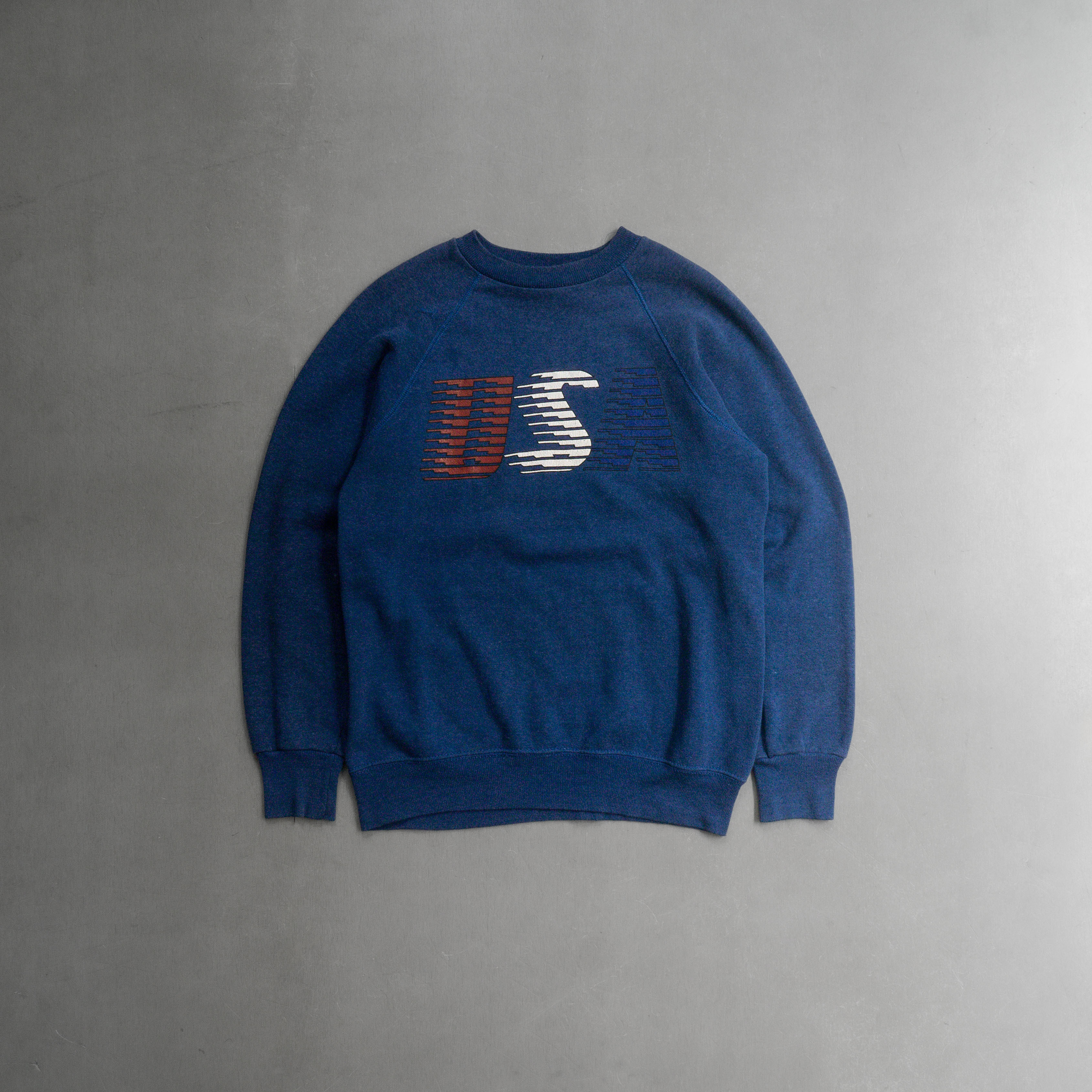 80S BASSETT WALKER SWEATSHIRT 美國製 藍色 USA 大學 長袖 衛衣 大學T