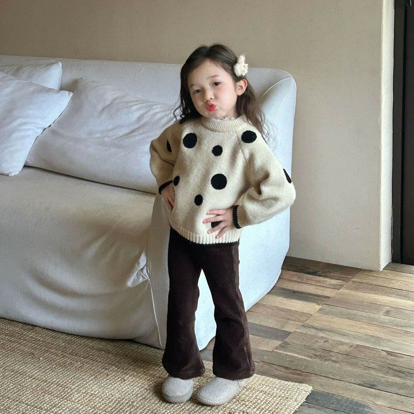 冬季柔感喇叭褲