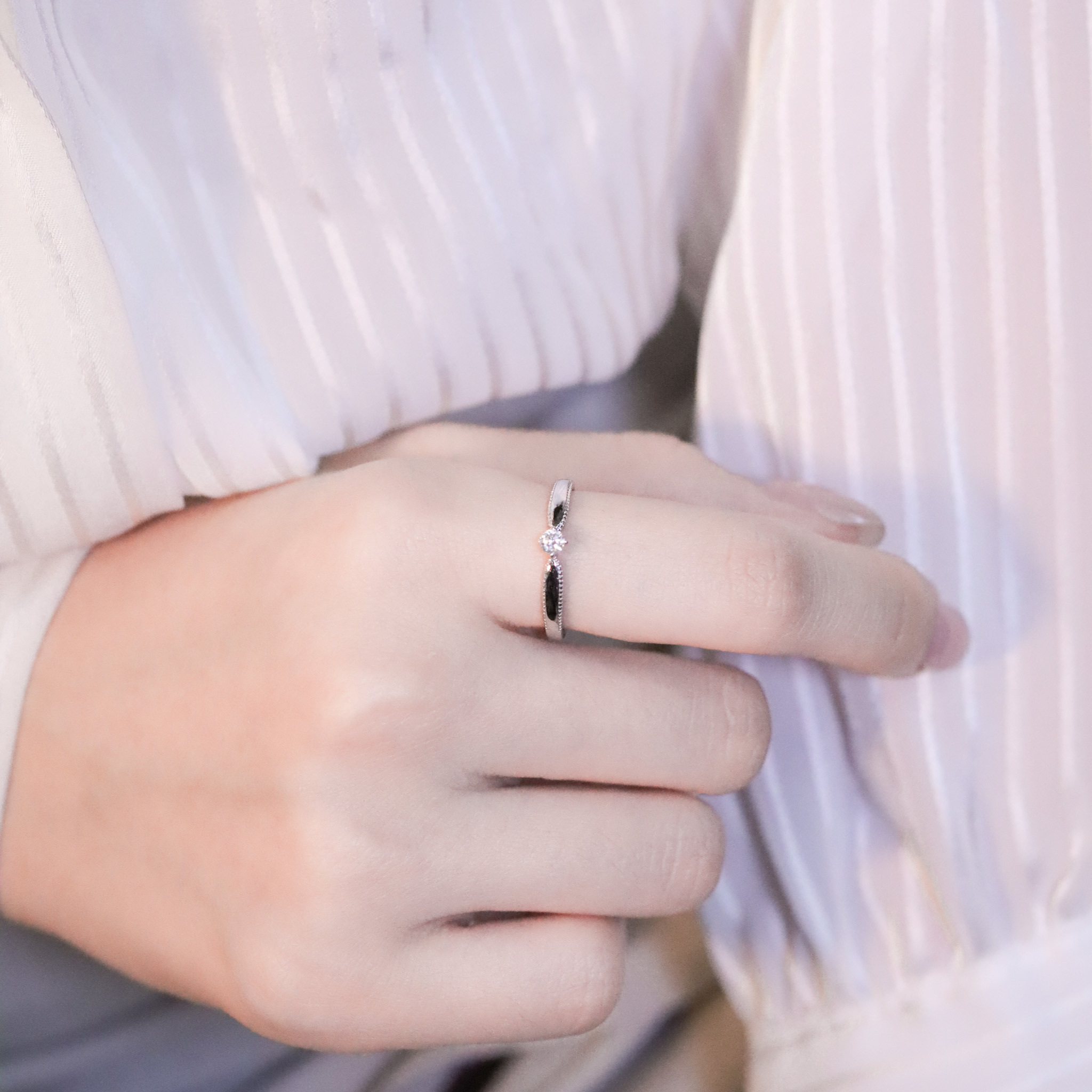 | 925 Silver・White Gold | Walk To Each Other Ring | RI0756 |