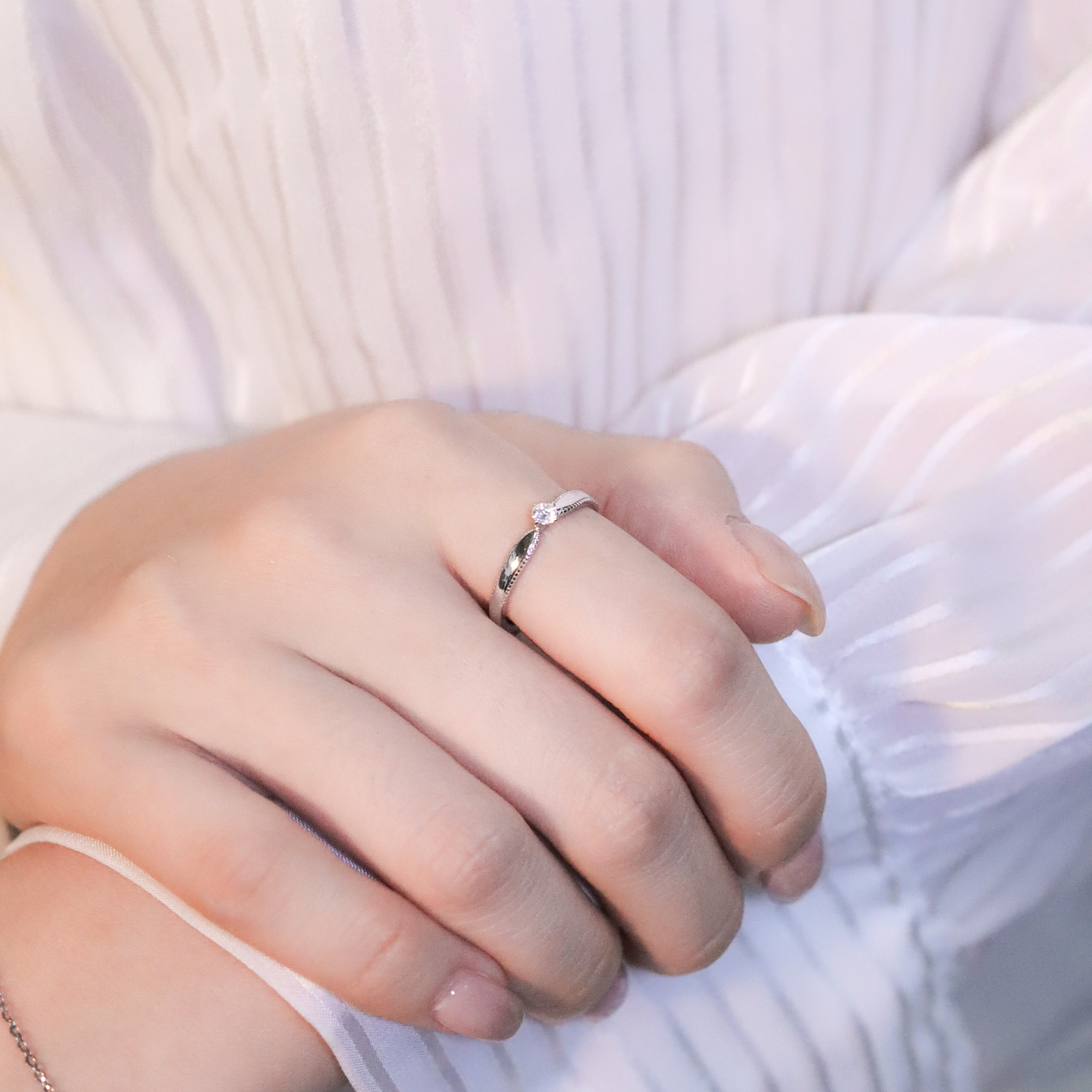 | 925 Silver・White Gold | Walk To Each Other Ring | RI0756 |