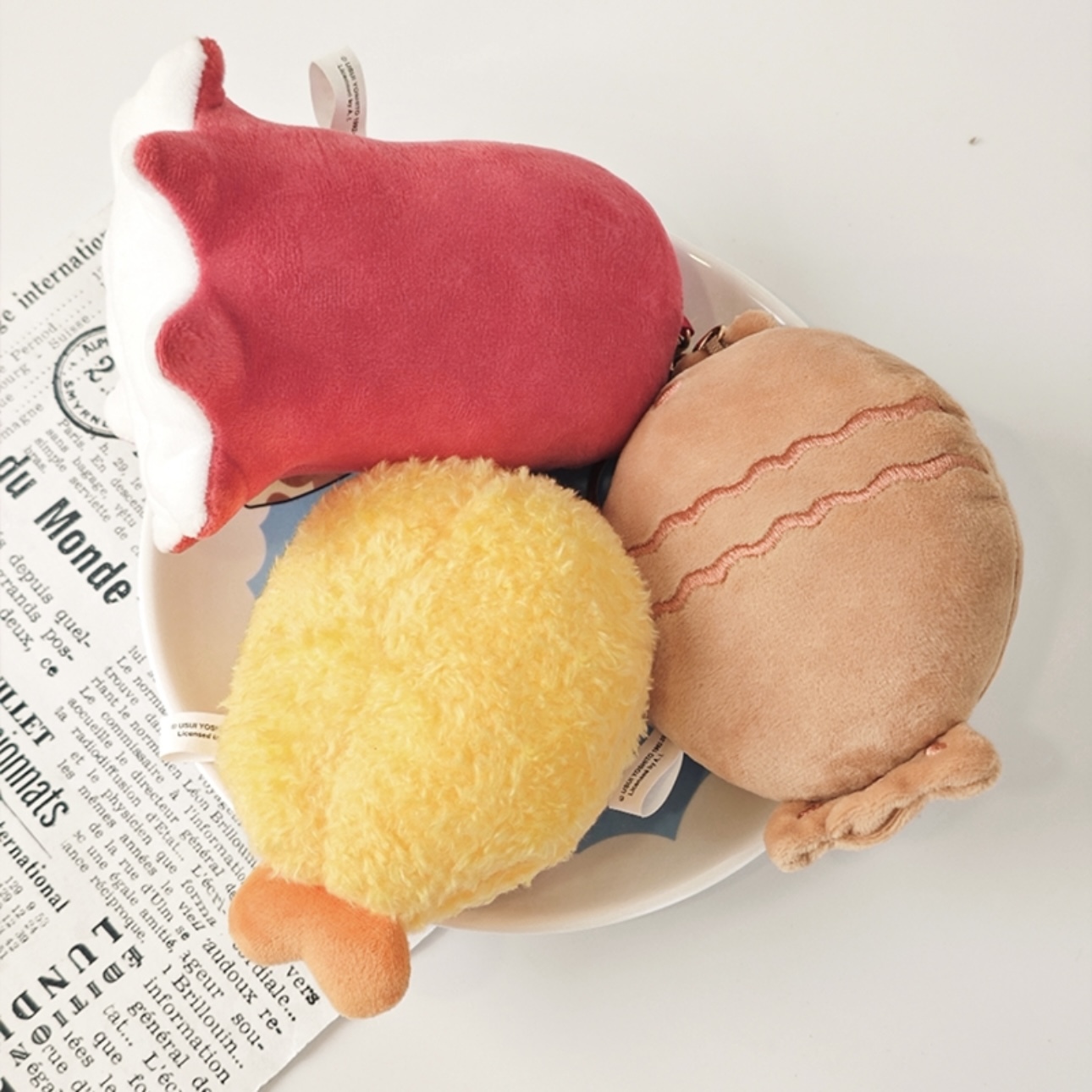 蠟筆小新 美食吊飾 小白 章魚燒 鯛魚燒 天婦羅 毛絨鑰匙扣 正版聯名/預購