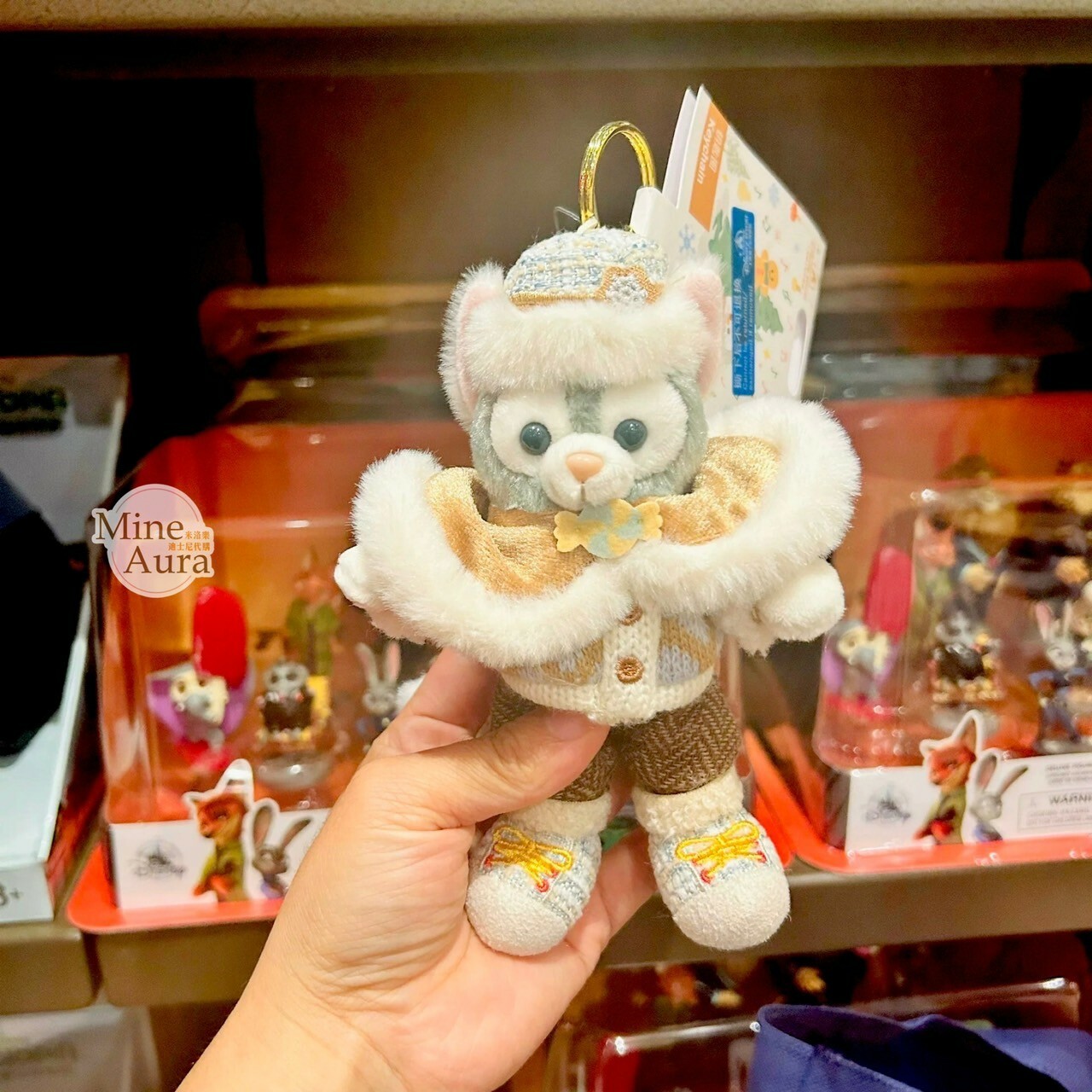 2024 冬日 達菲 Duffy 與好友們 傑拉托尼 畫家貓 Gelatoni 鑰匙圈 吊飾 -上海迪士尼樂園