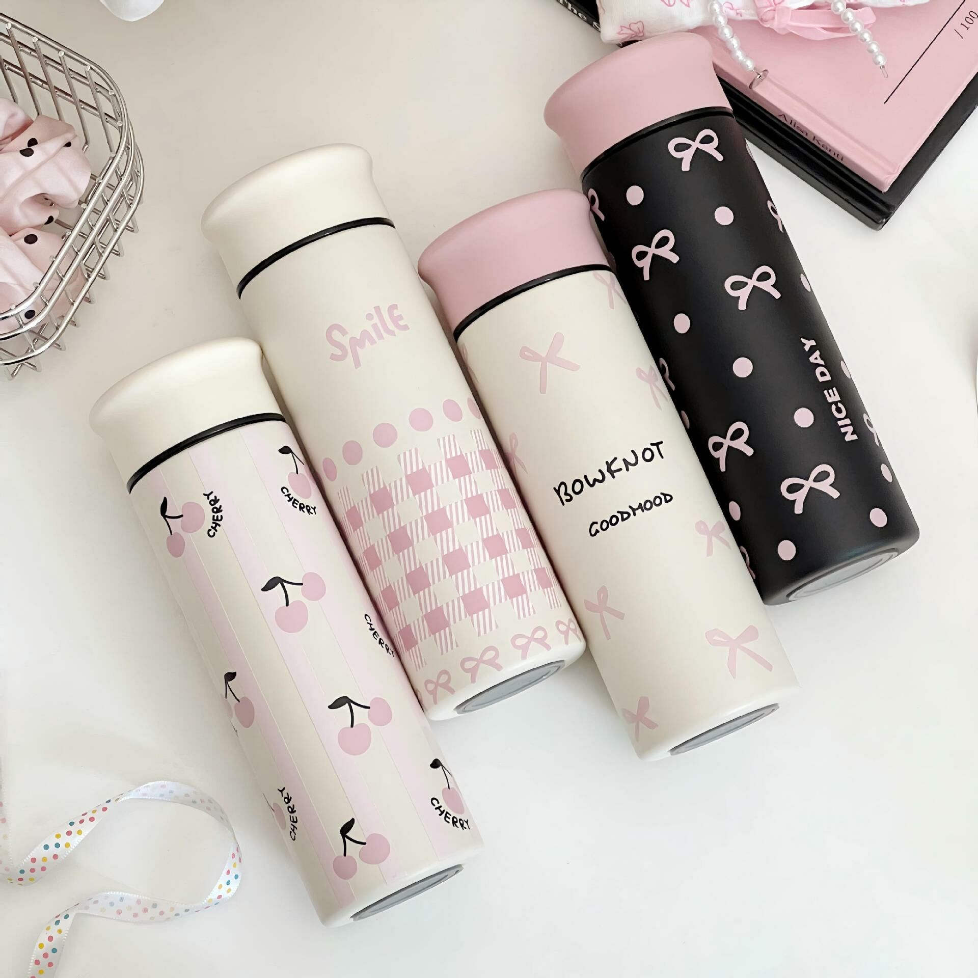 《5243》粉嫩簡約創意時尚304不鏽鋼保溫瓶500ml