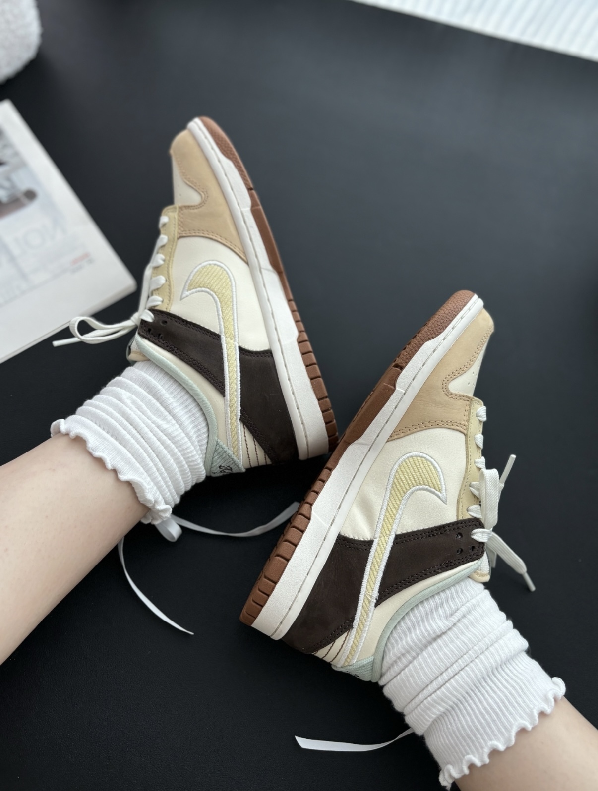 Nike Dunk Low 焦糖奶茶拼接 咖啡色 燈芯絨 皮革 大童款 HQ3474-171/預購