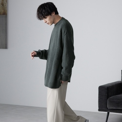 日本 MONO-MART 馬海毛 針織上衣 毛絨保暖 圓領 長袖 OVERSIZE