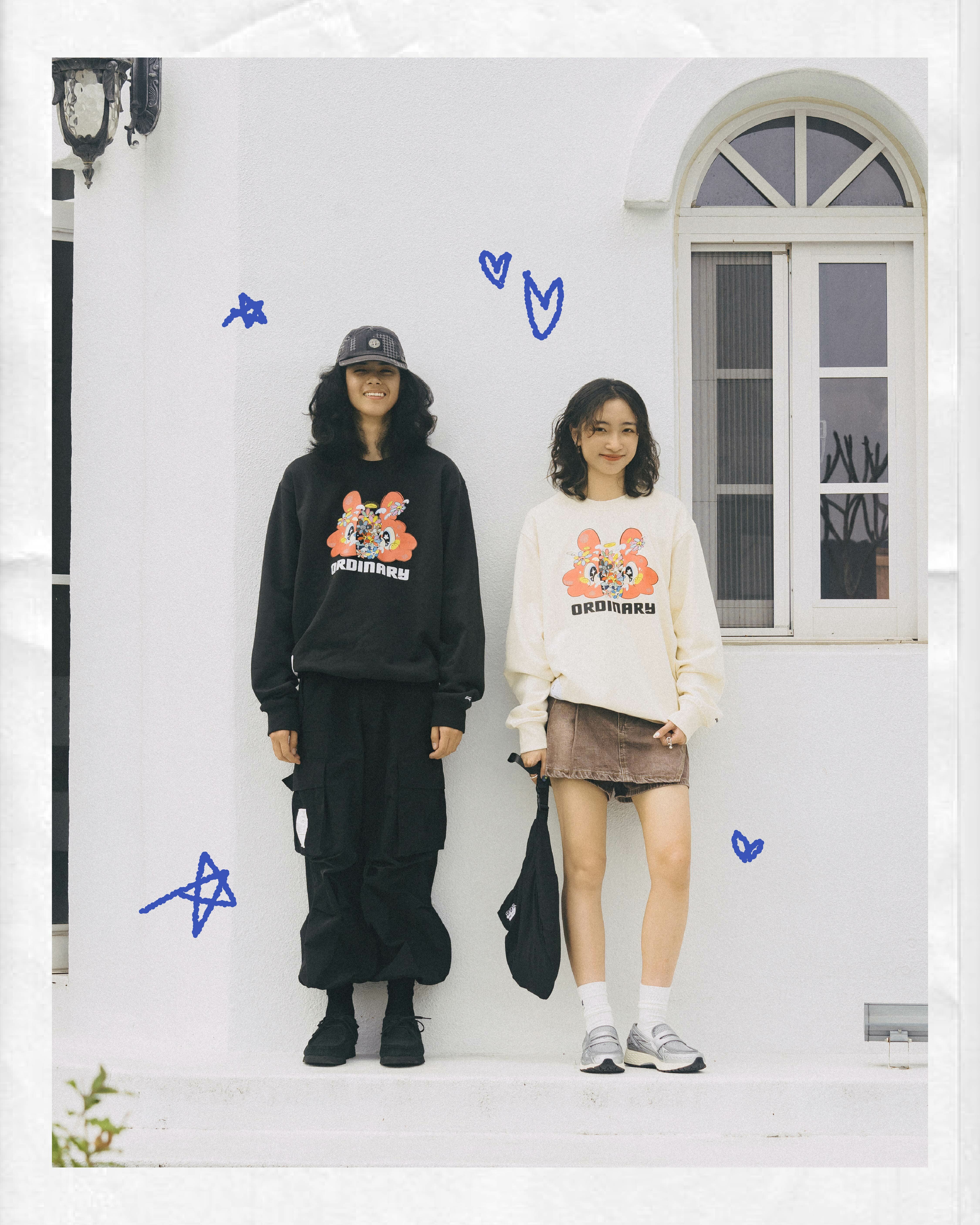 ORDINARY 花朵DILO大學TEE 2色