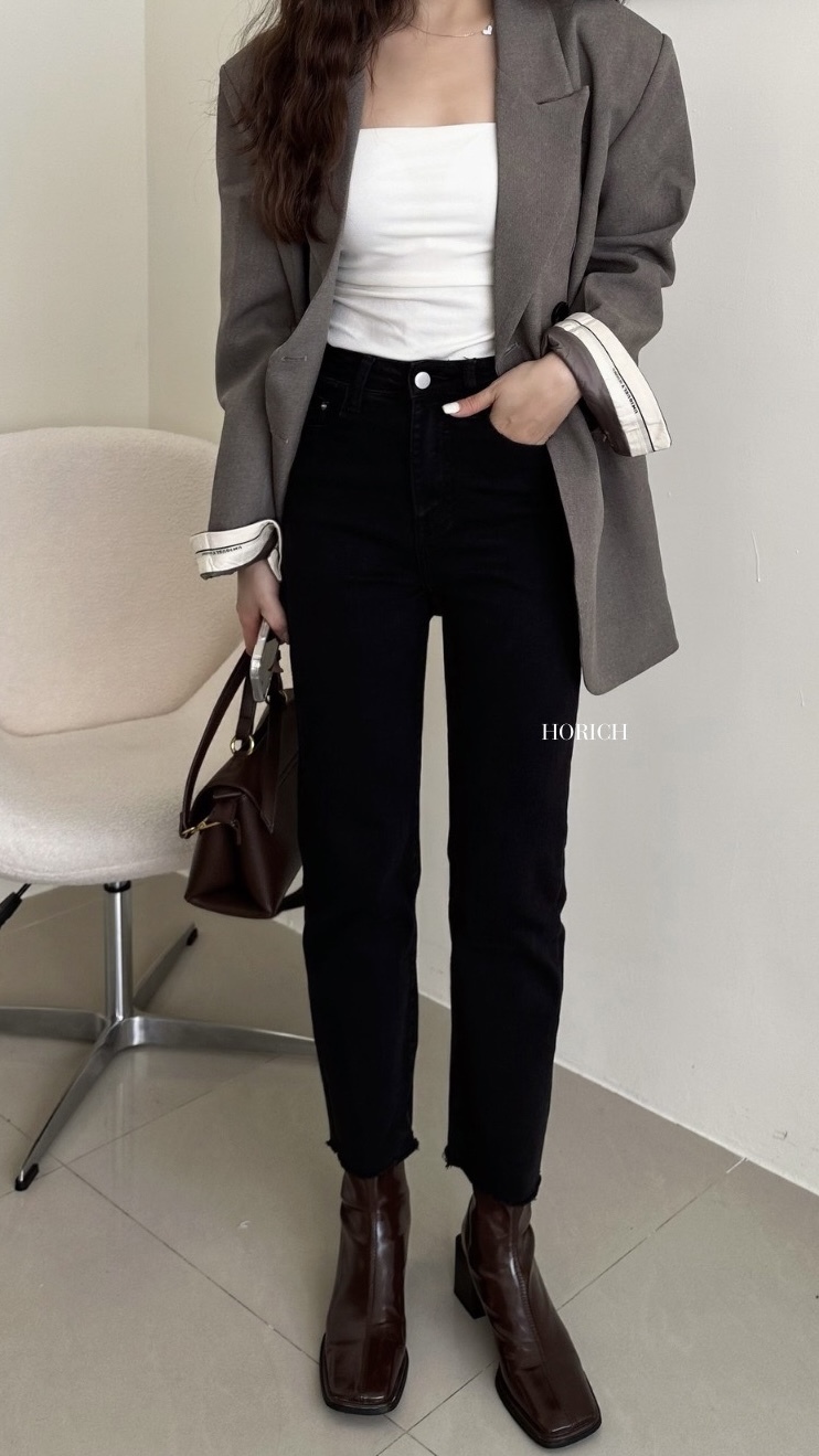 2721-梨形身材必收🤩升級版不挑人穿直筒彈性牛仔褲𝐒-𝐗𝐋