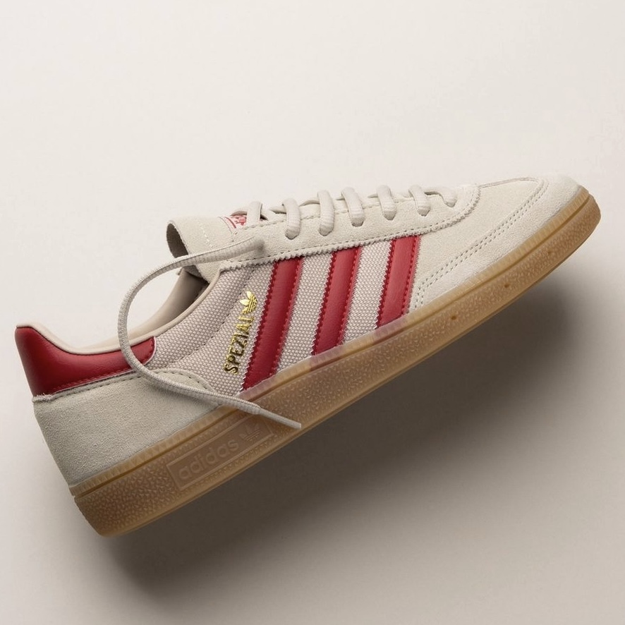 ADIDAS HANDBALL SPEZIAL 米白紅 紅線 麂皮 編織 焦糖底 IF9529