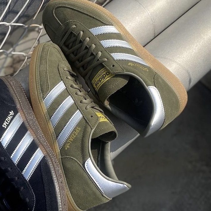 ADIDAS HANDBALL SPEZIAL 綠銀 銀線 咖綠 焦糖底 麂皮 德訓鞋 JH7558