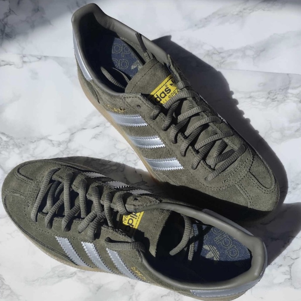 ADIDAS HANDBALL SPEZIAL 綠銀 銀線 咖綠 焦糖底 麂皮 德訓鞋 JH7558