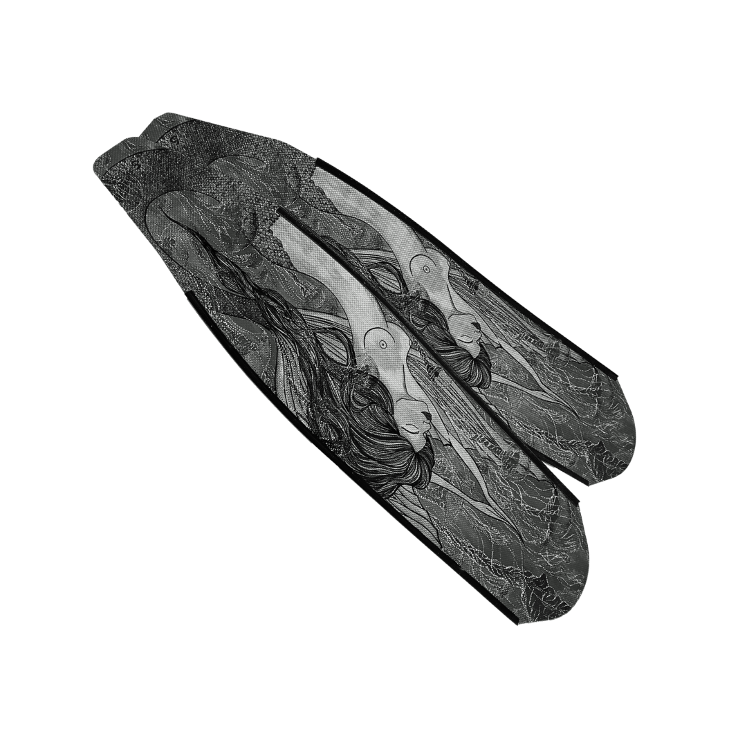 ▲DiveR 全碳纖維長蛙板-裸女之愛(黑白)