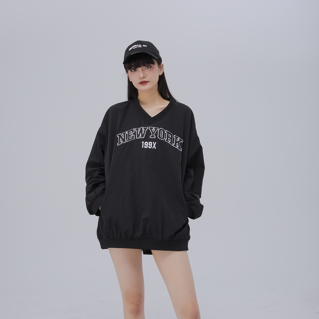 『RB』New York V領 滑面大學T