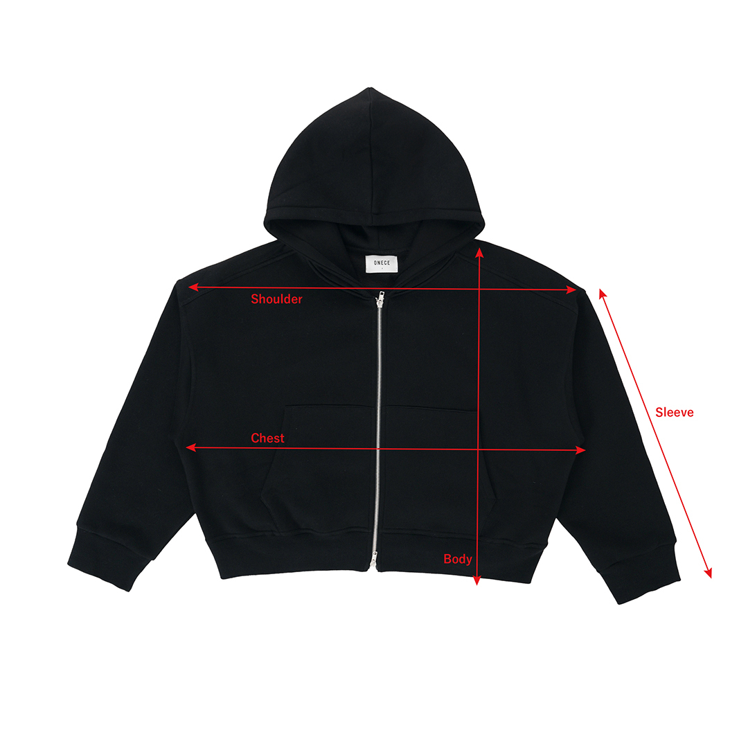 ONECE Cropped Zip-Up Hoodie