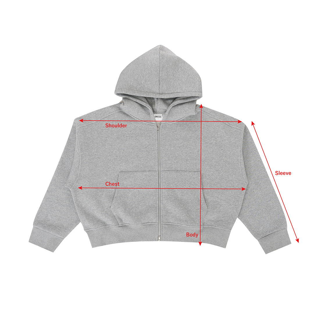 【PUNCHLINE】22FW★ Sense cropped zip-up jacket ONECE Cropped Zip-Up Hoodie