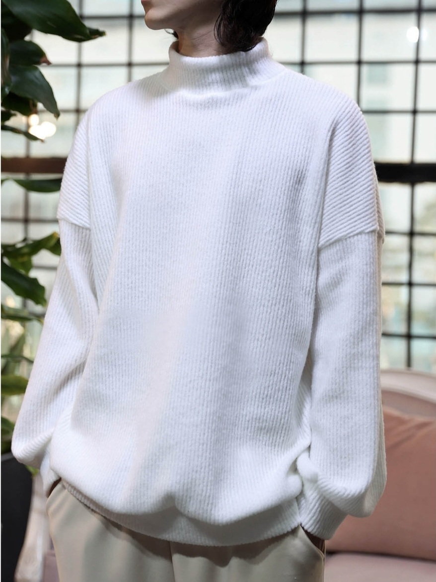 羅紋拉絨小高領T卹