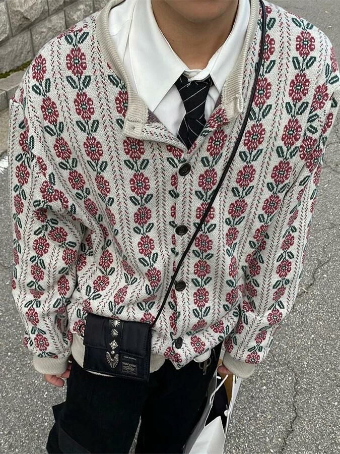 花花開胸針織外套 JK2567